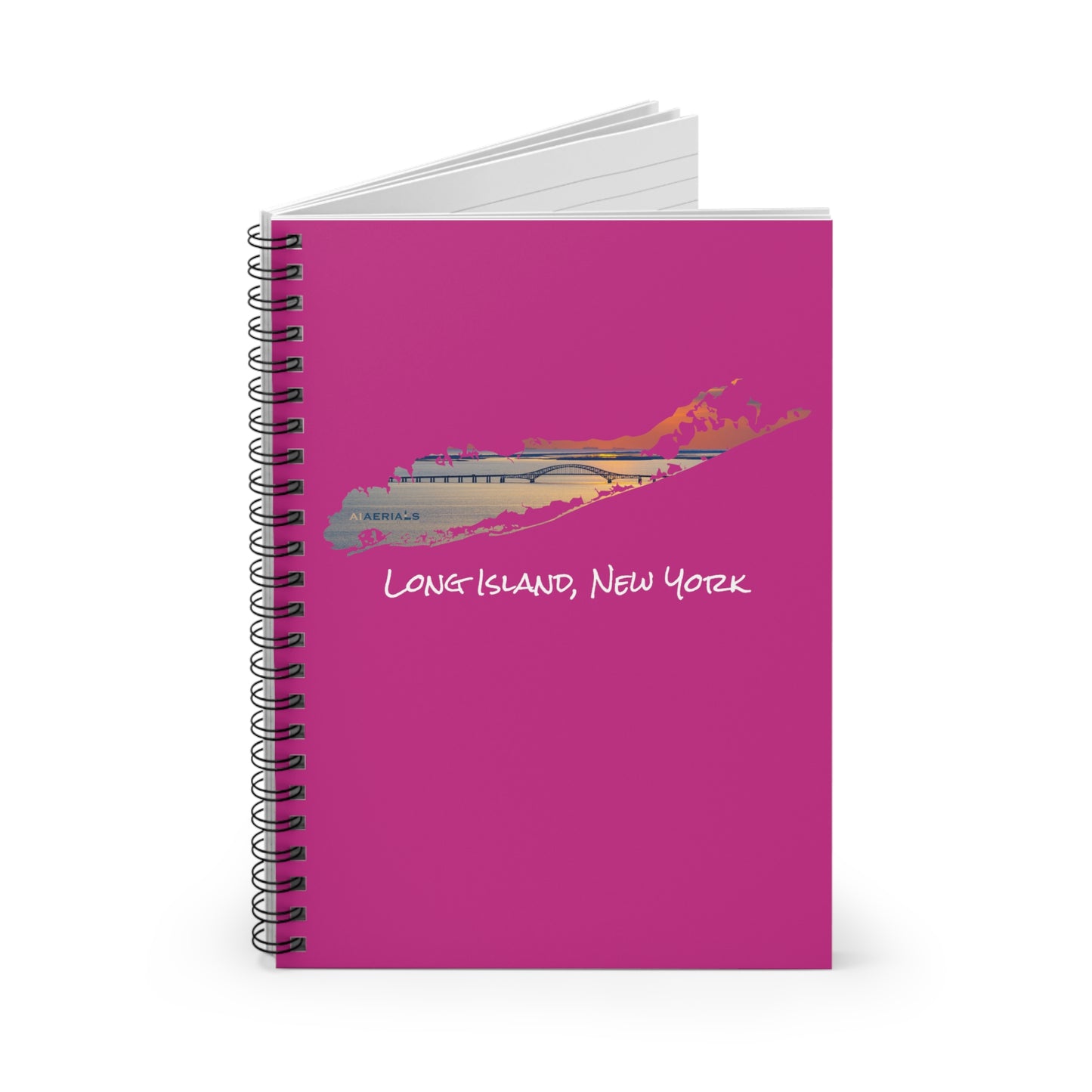 Spiral Notebook Pink - Great South Bay Bridge