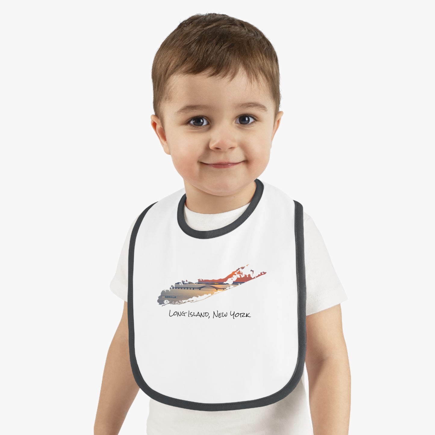 Baby Contrast Trim Jersey Bib - Great South Bay Bridge