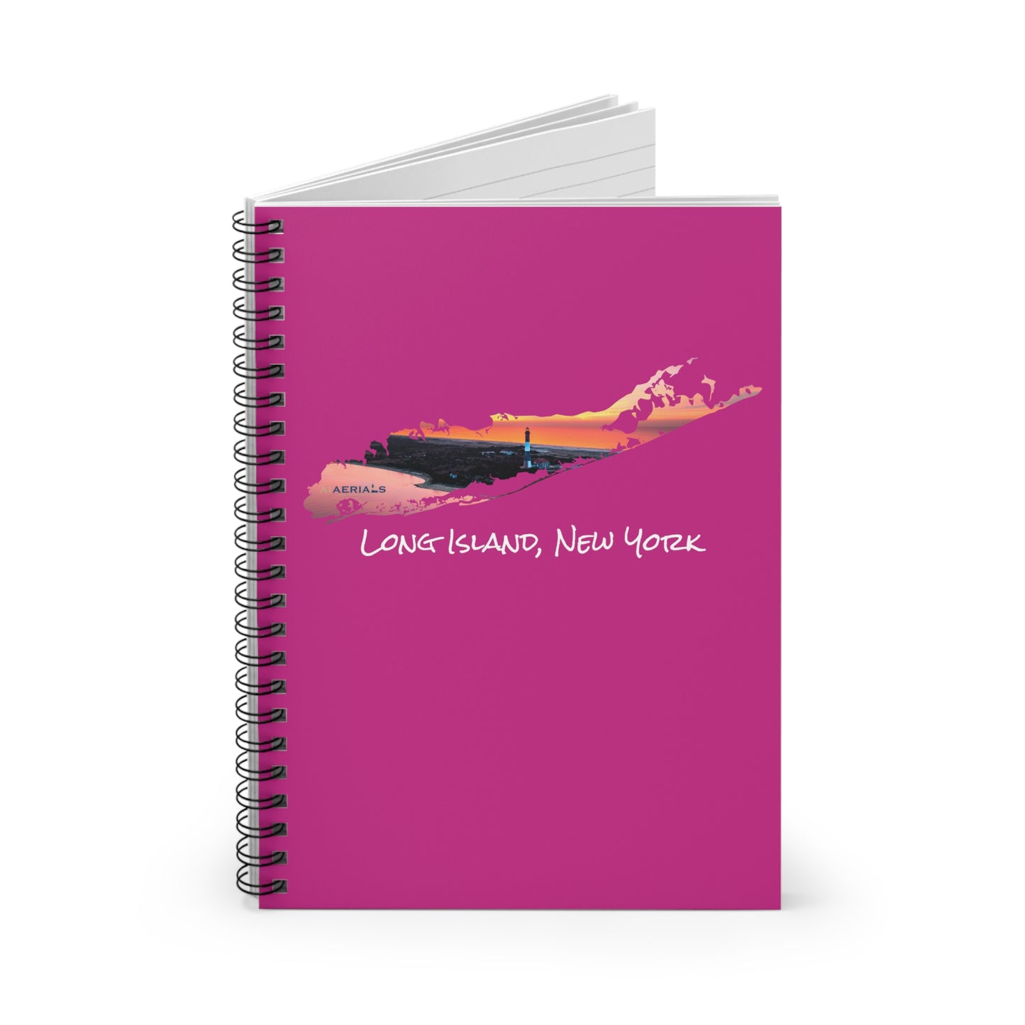 Spiral Notebook Pink - Fire Island Lighthouse