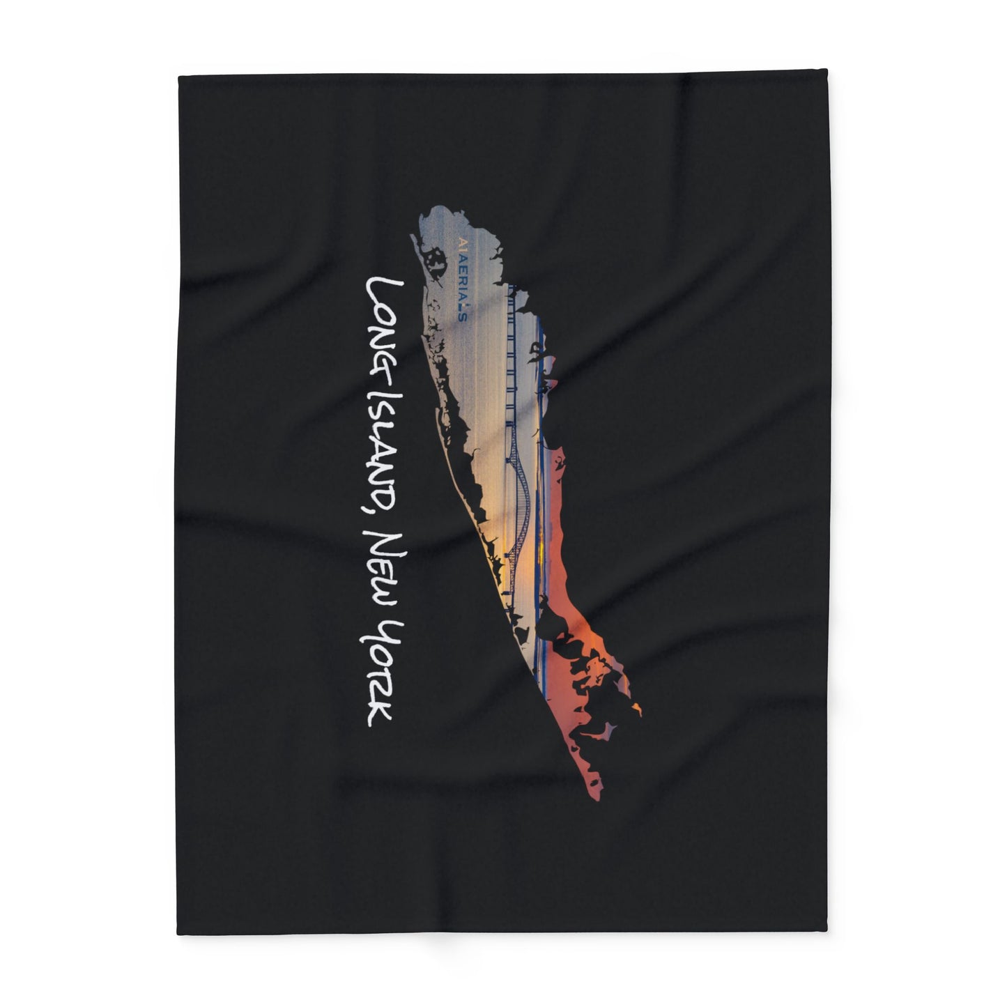 Arctic Fleece Blanket Black (3 Sizes) - Great South Bay Bridge