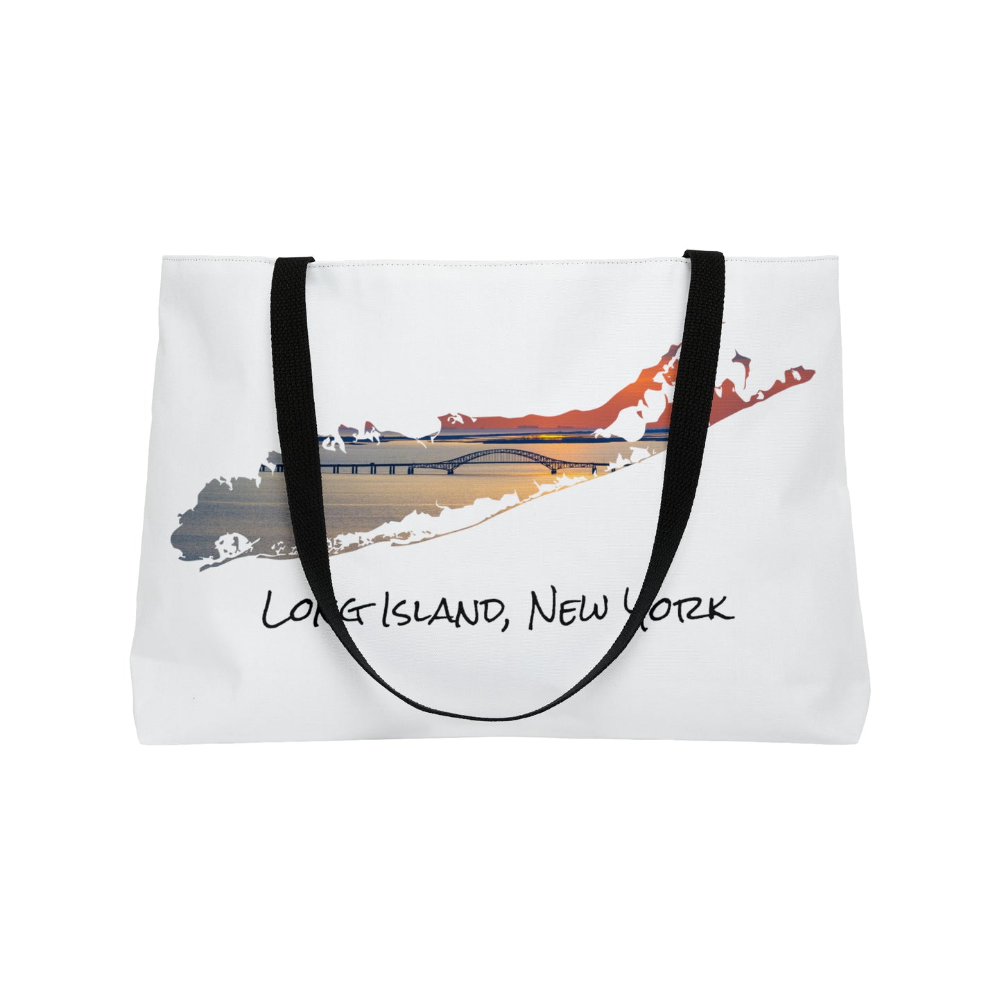 Weekender Tote Bag White - Great South Bay Bridge