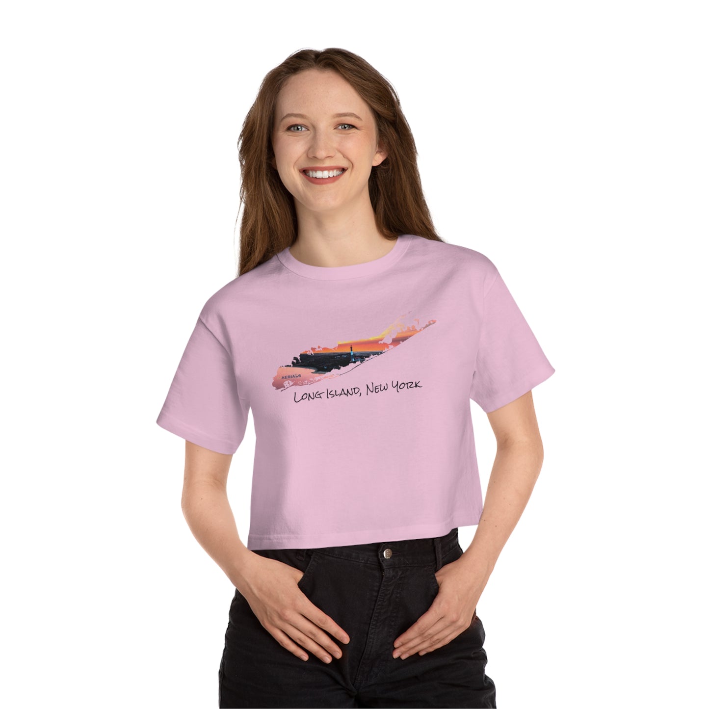 Champion Women's Heritage Cropped T-Shirt - Fire Island Lighthouse