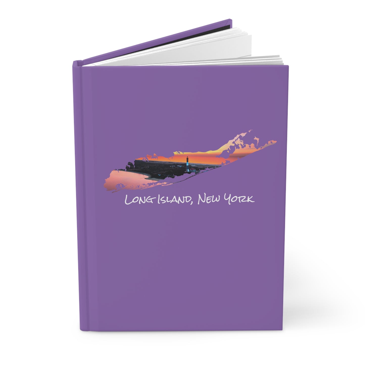 Hardcover Journal Matte Purple - Fire Island Lighthouse