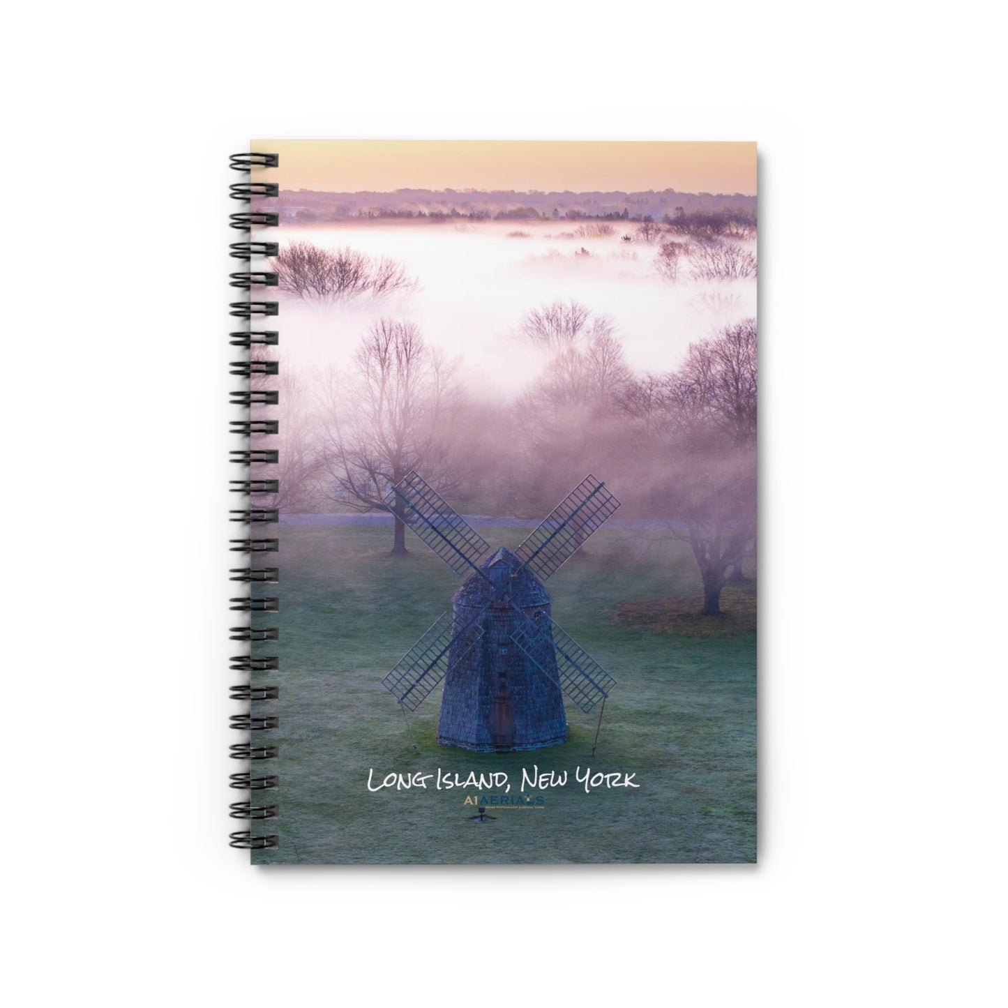 Spiral Notebook White - Hamptons Windmill