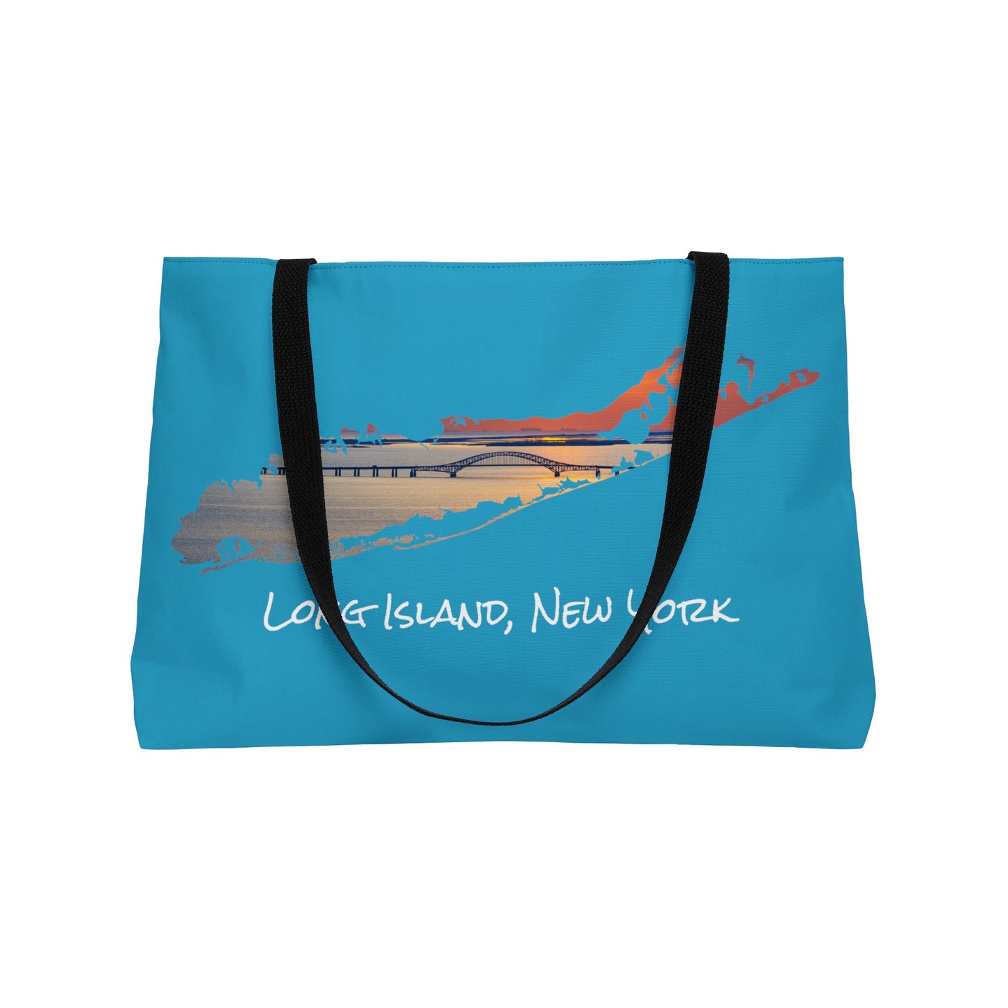 Weekender Tote Bag Blue - Great South Bay Bridge