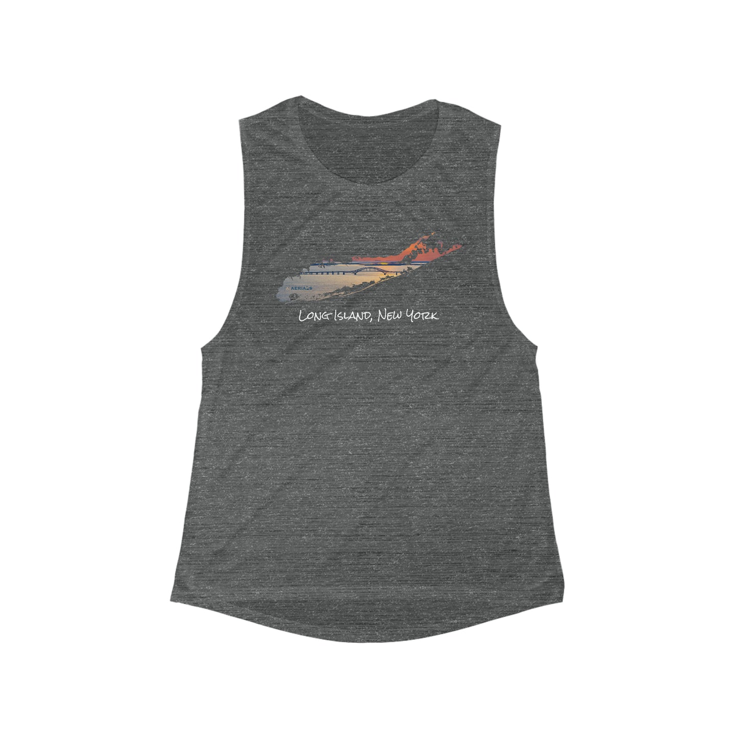 Women's Flowy Scoop Muscle Tank - Great South Bay Bridge