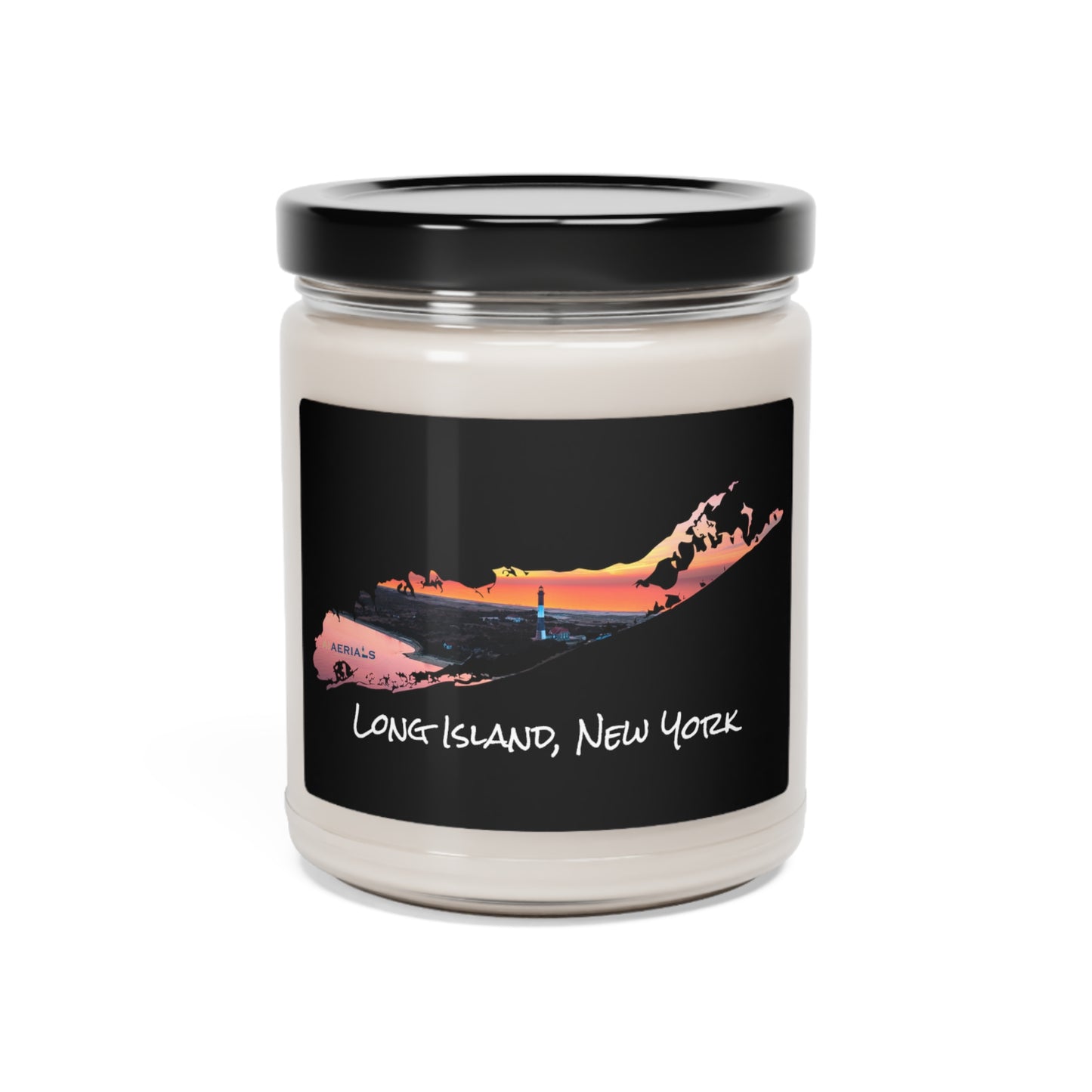 Scented Soy Candle, 9oz Black - Fire Island Lighthouse