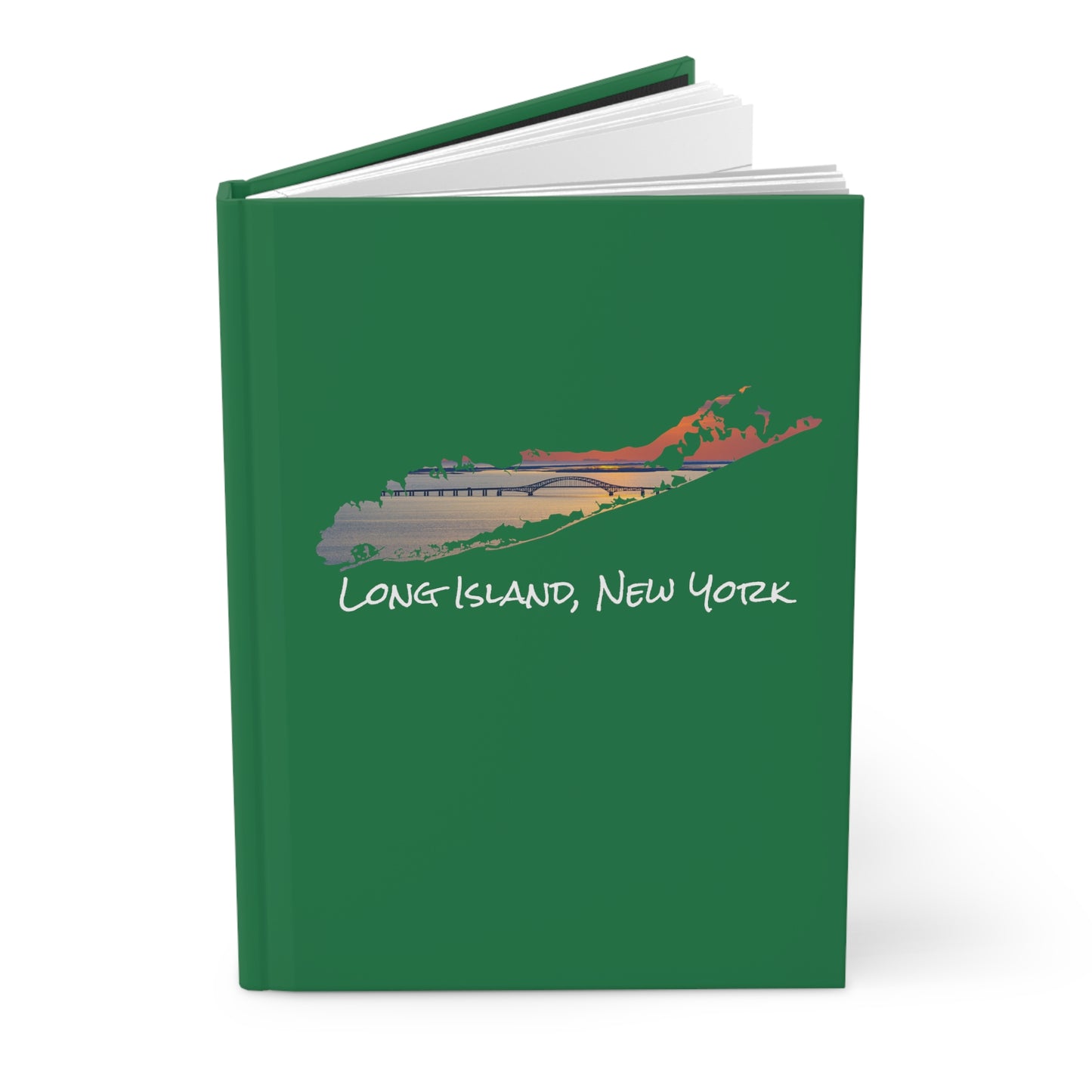 Hardcover Journal Matte Green - Great South Bay Bridge
