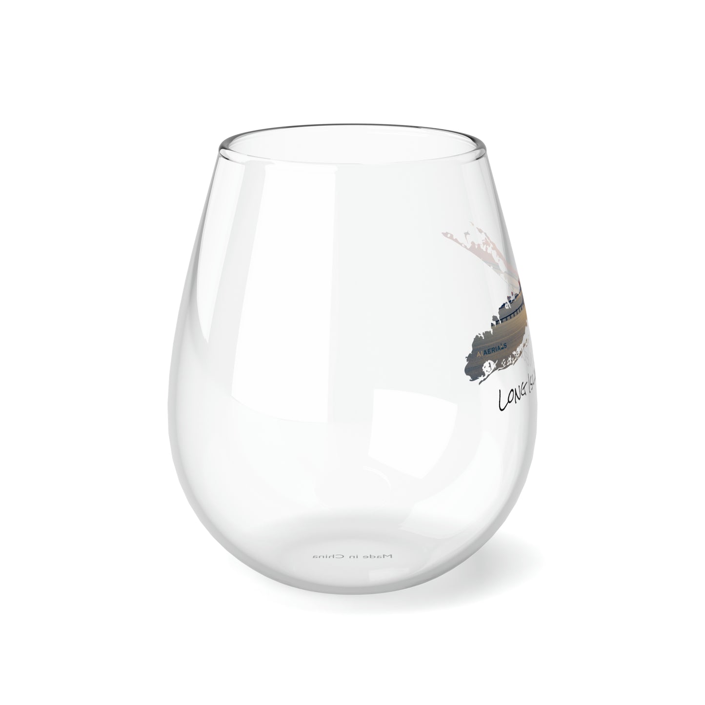 Stemless Wine Glass, 11.75oz - Great South Bay Bridge