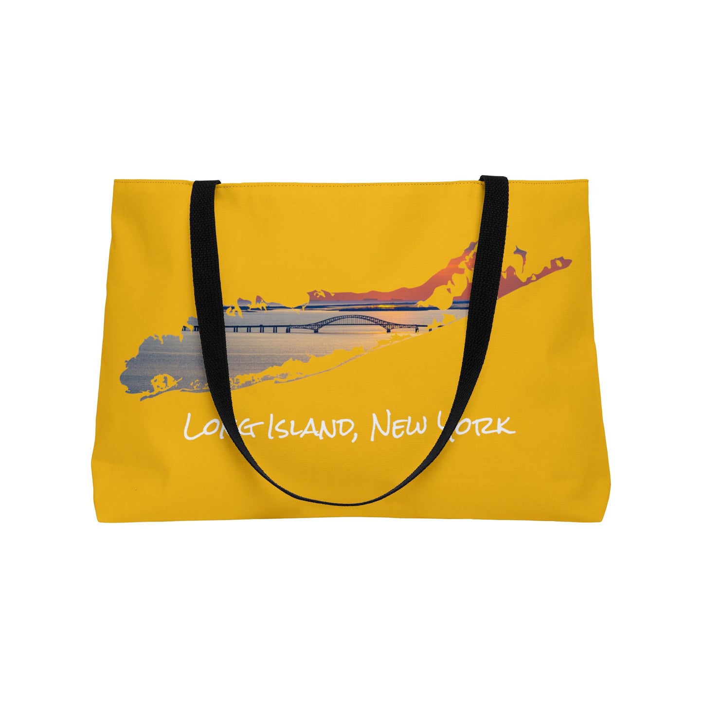 Weekender Tote Bag Yellow - Great South Bay Bridge