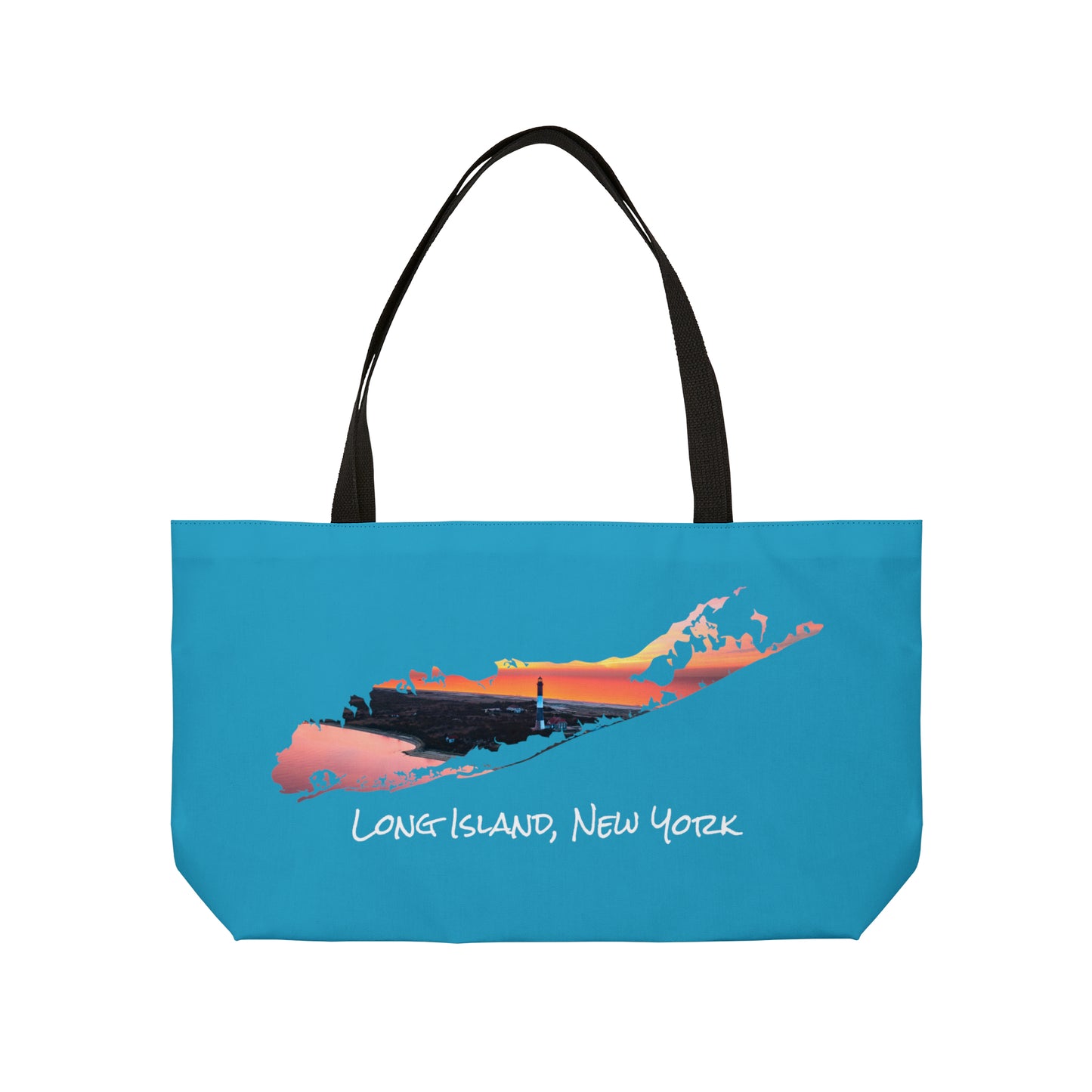 Weekender Tote Bag Blue - Fire Island Lighthouse