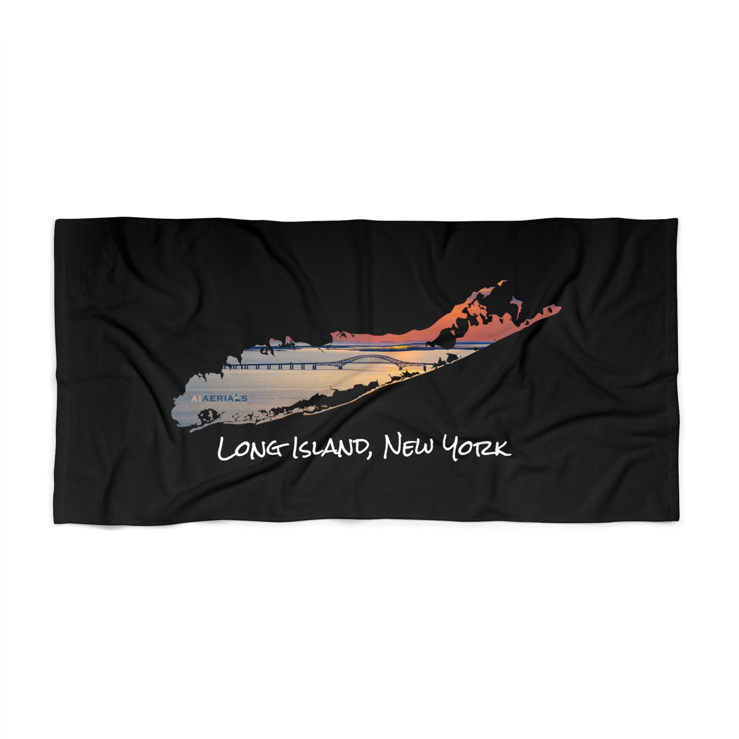 Beach Towel Black - Great South Bay Bridge