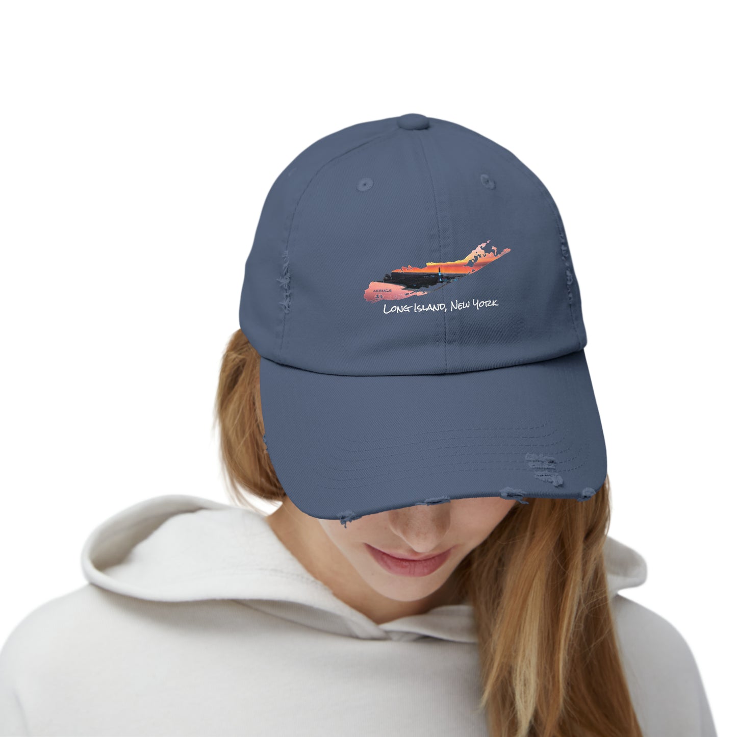 Unisex Distressed Cap - Fire Island Lighthouse