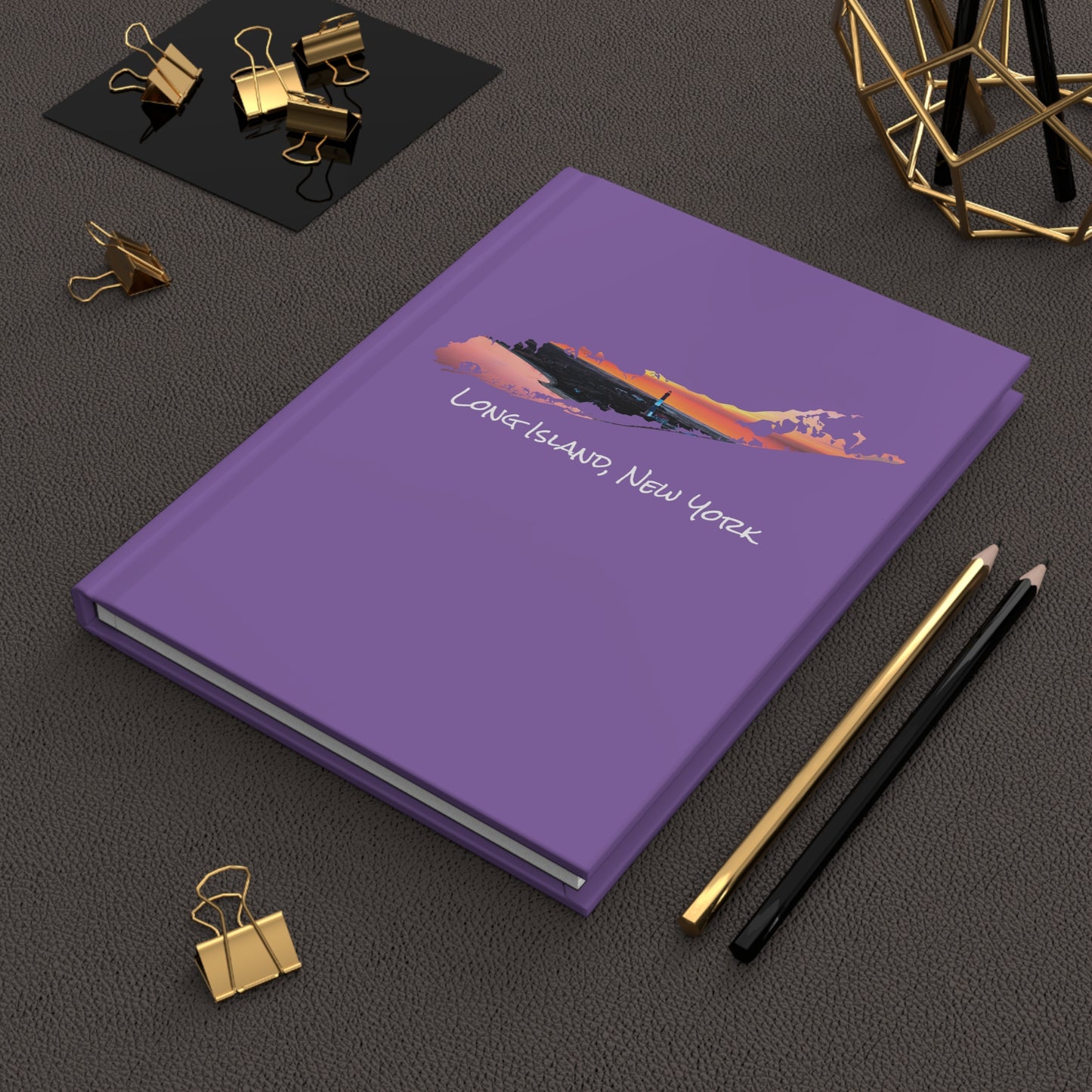 Hardcover Journal Matte Purple - Fire Island Lighthouse