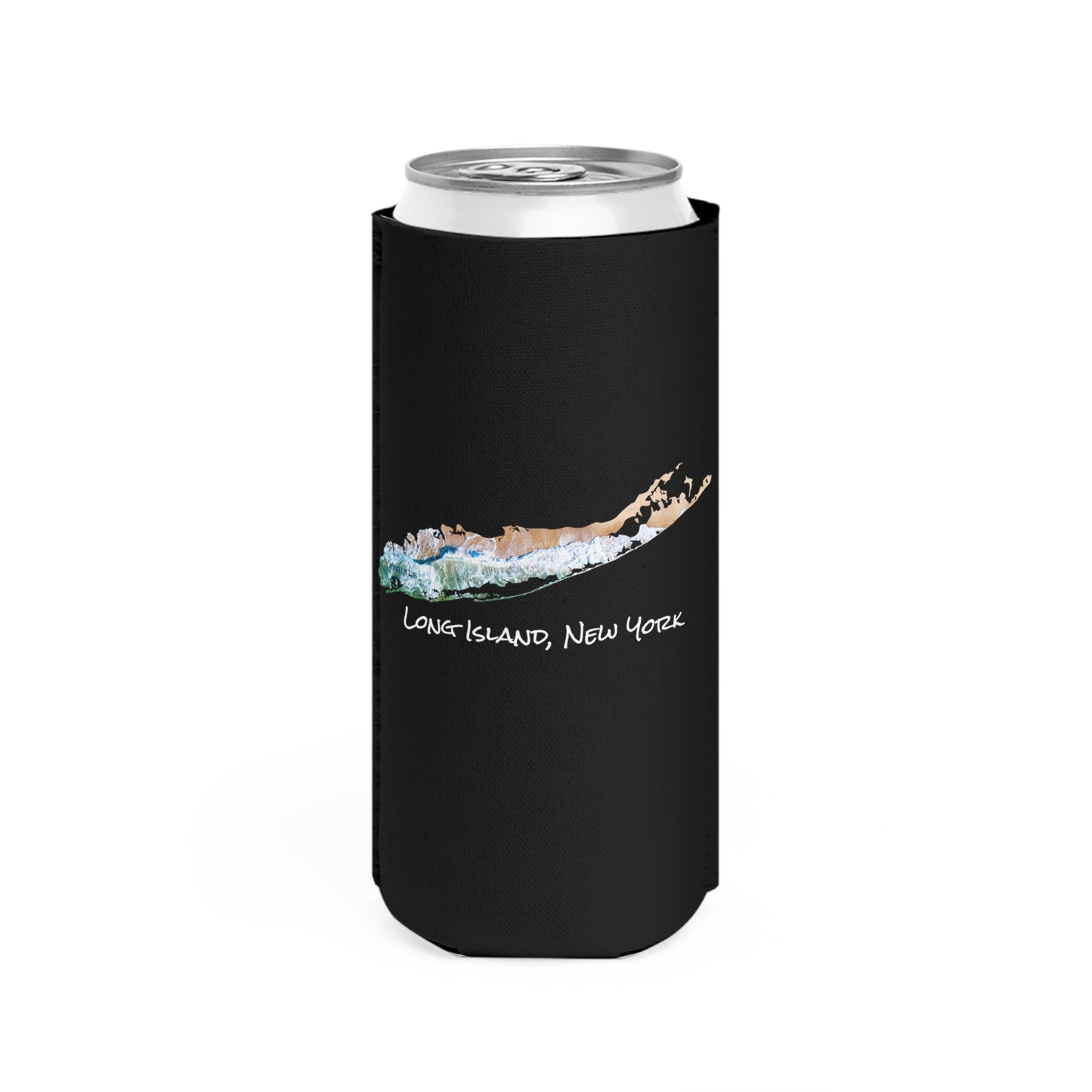 Slim Can Cooler Black - Sand & Sea