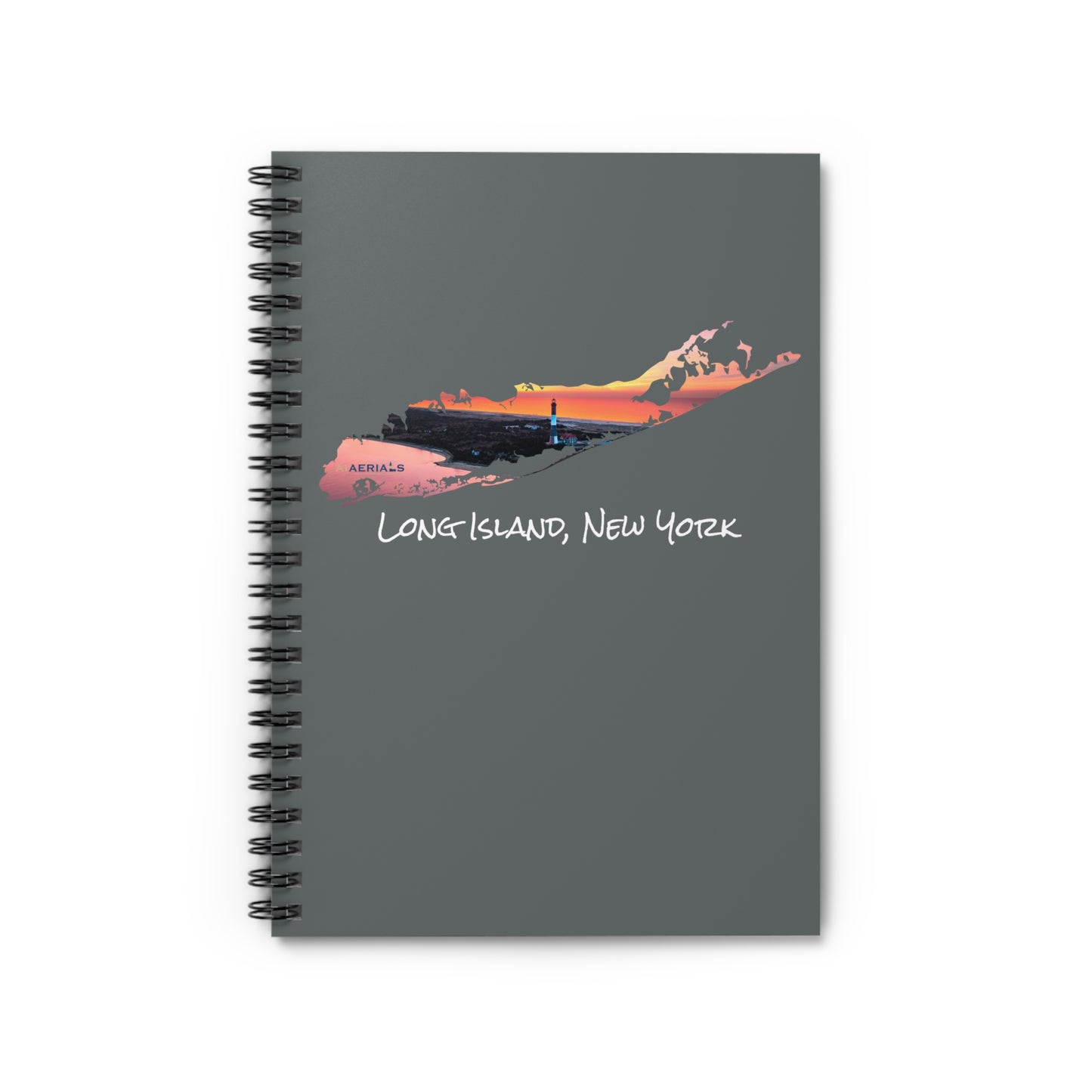 Spiral Notebook Grey - Fire Island Lighthouse