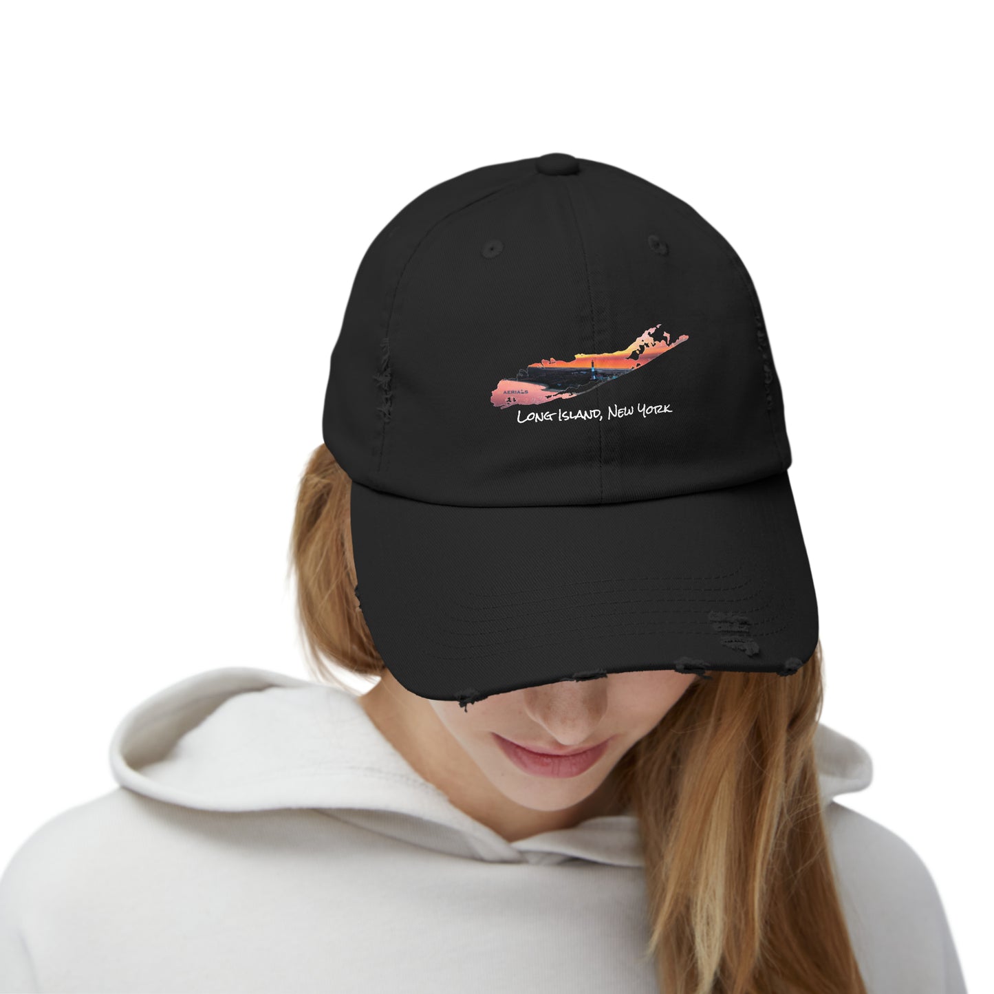 Unisex Distressed Cap - Fire Island Lighthouse