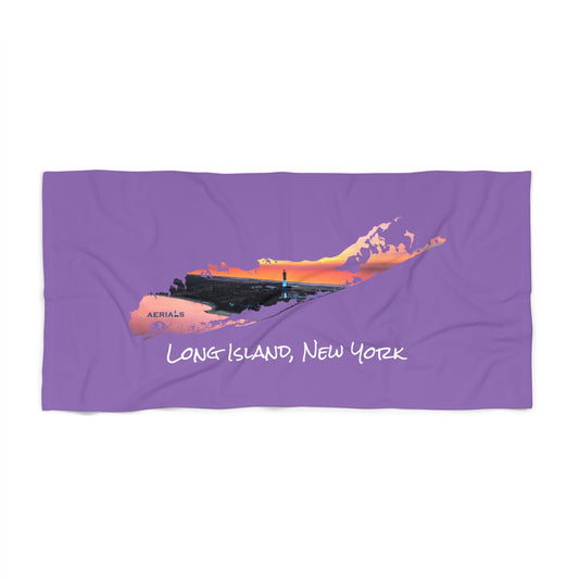 Beach Towel Purple - Fire Island Lighthouse