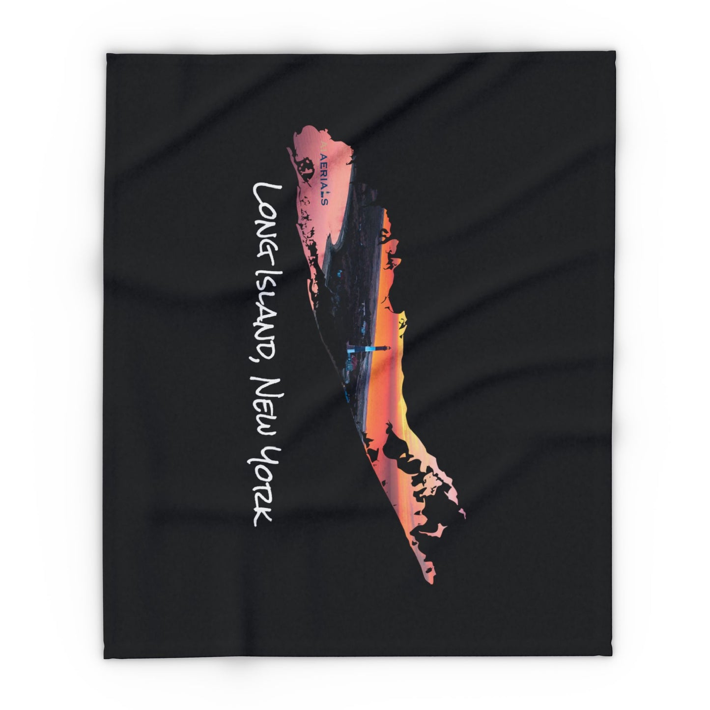 Arctic Fleece Blanket Black (3 Sizes) - Fire Island Lighthouse