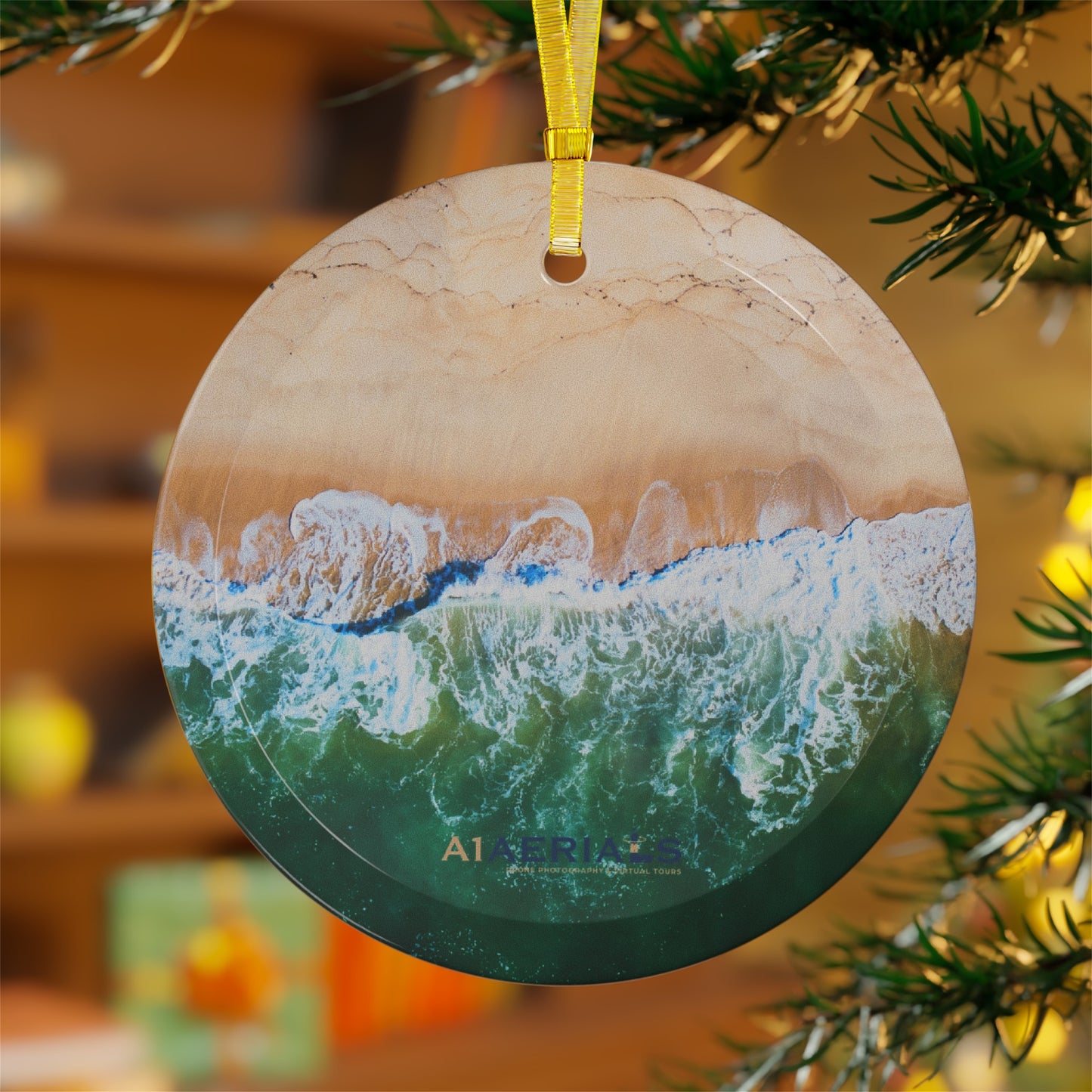 Glass Ornament - Sand & Sea