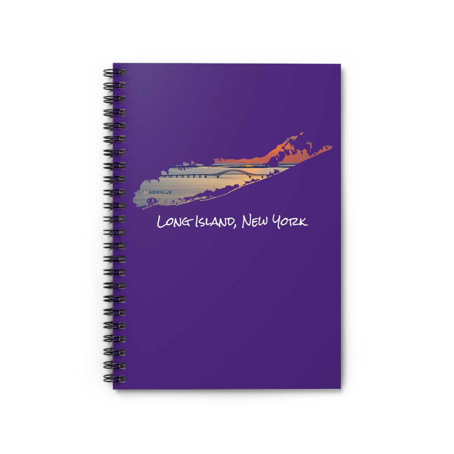 Spiral Notebook Purple - Great South Bay Bridge