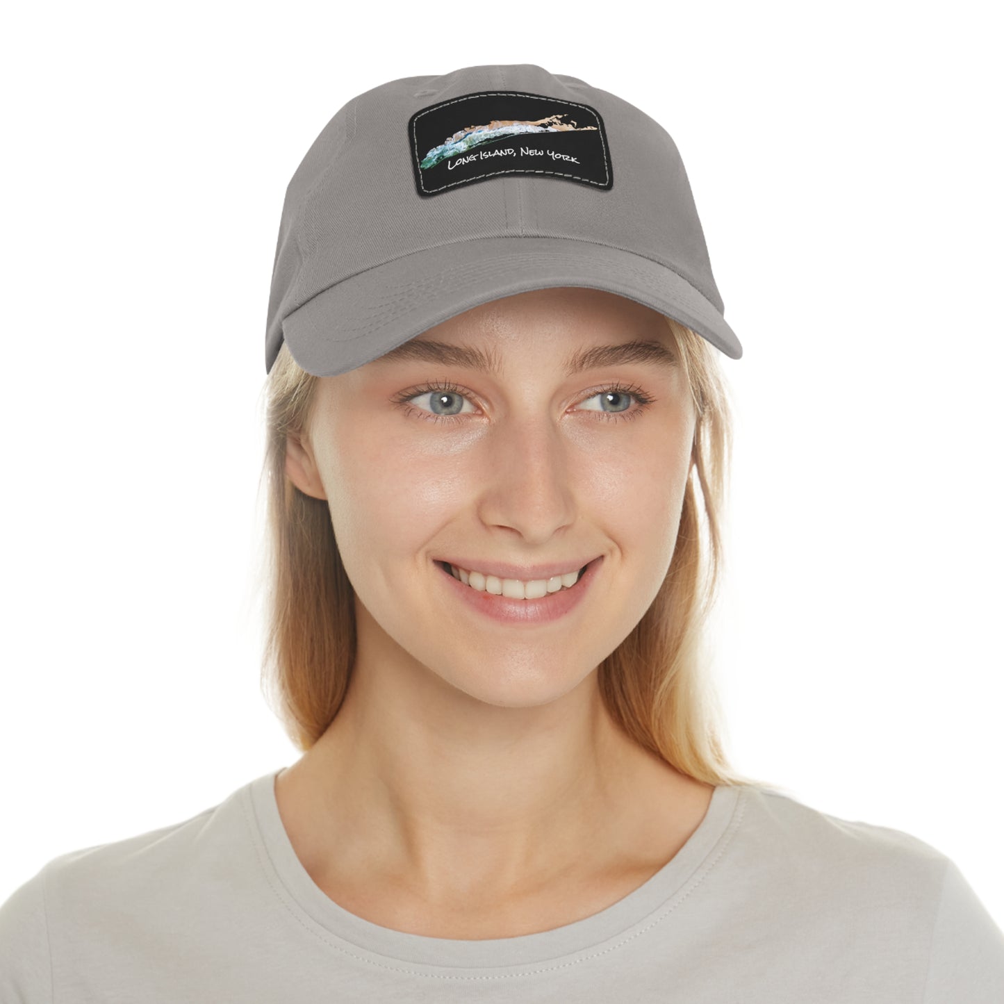 Hat with Rectangle Leather Patch - Sand & Sea