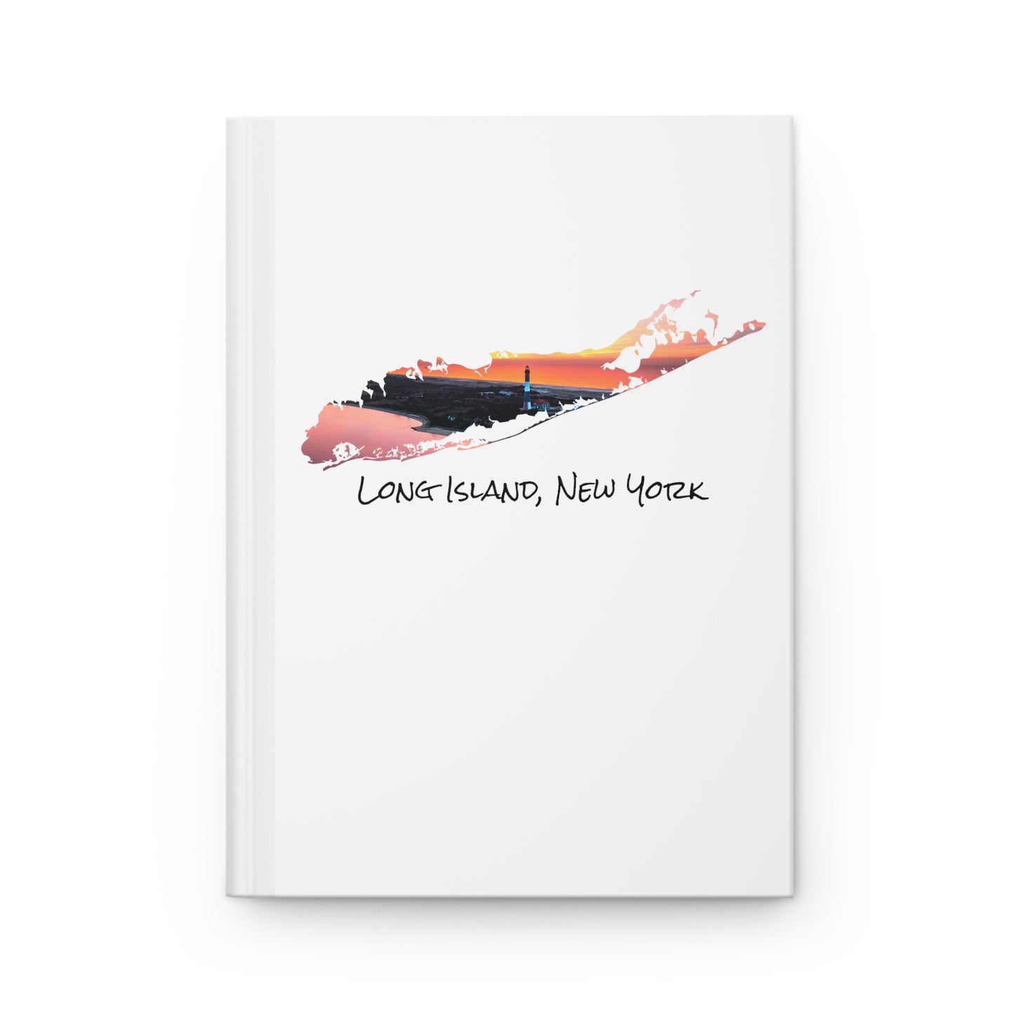 Hardcover Journal Matte White - Fire Island Lighthouse