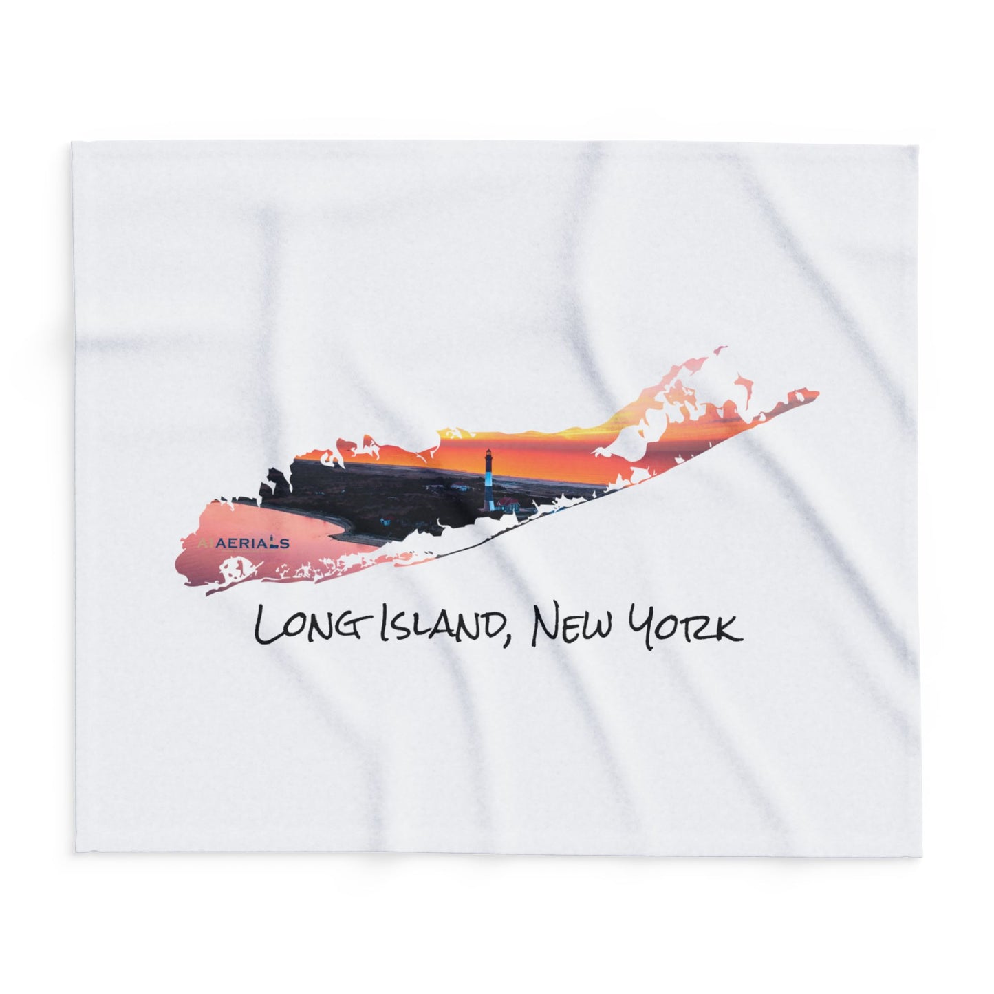 Arctic Fleece Blanket White (3 Sizes) - Fire Island Lighthouse