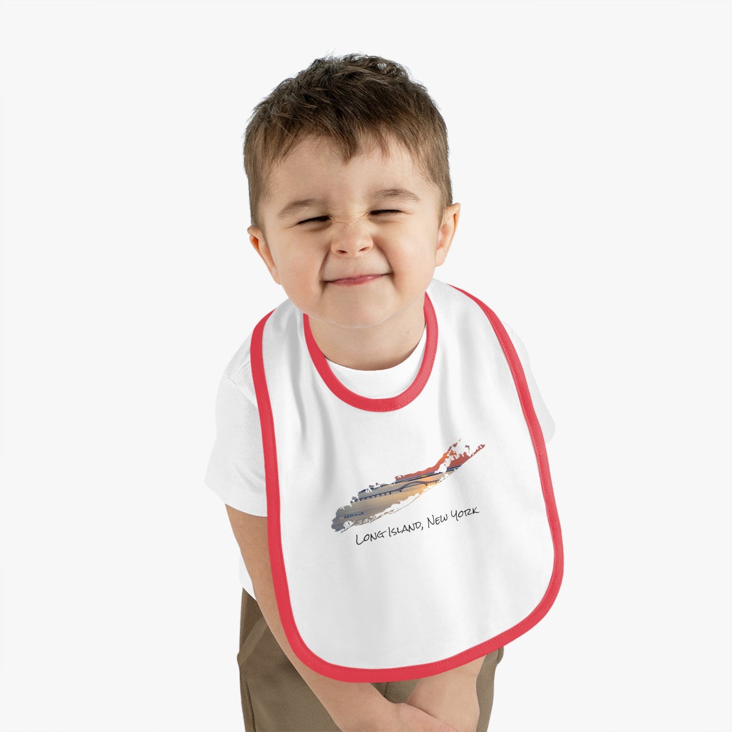 Baby Contrast Trim Jersey Bib - Great South Bay Bridge