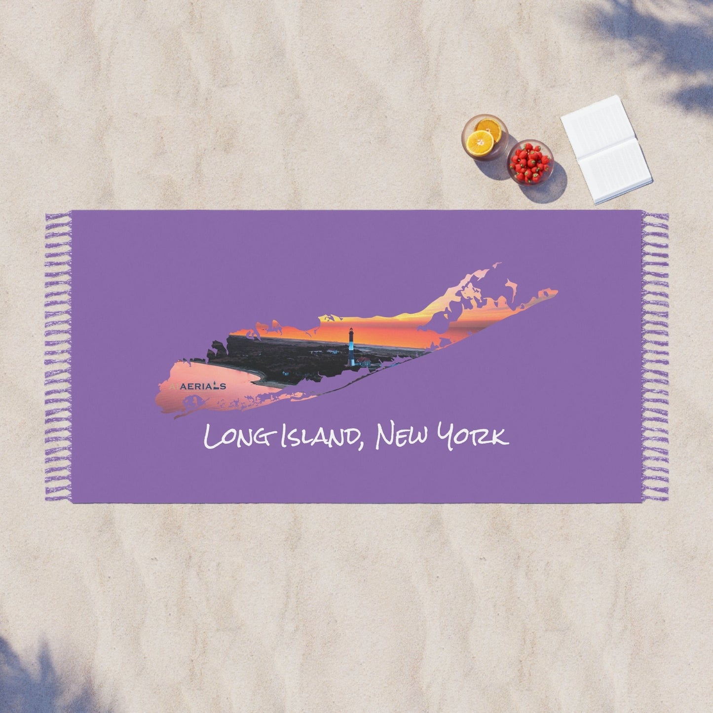 Boho Beach Cloth Purple - Fire Island Lighthouse