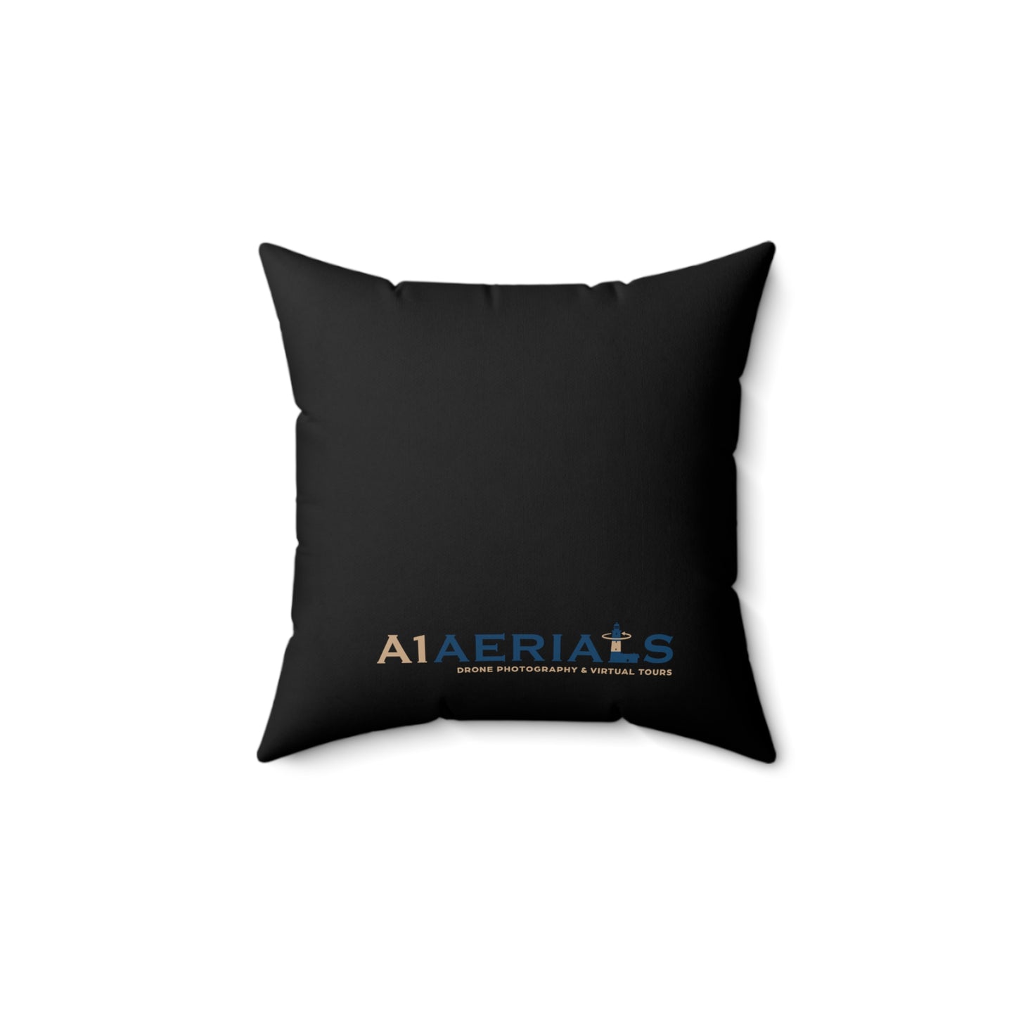 Square Pillow Black - Fire Island Lightouse