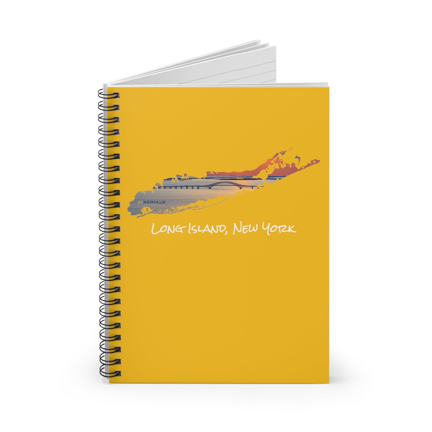 Spiral Notebook Yellow - Great South Bay Bridge