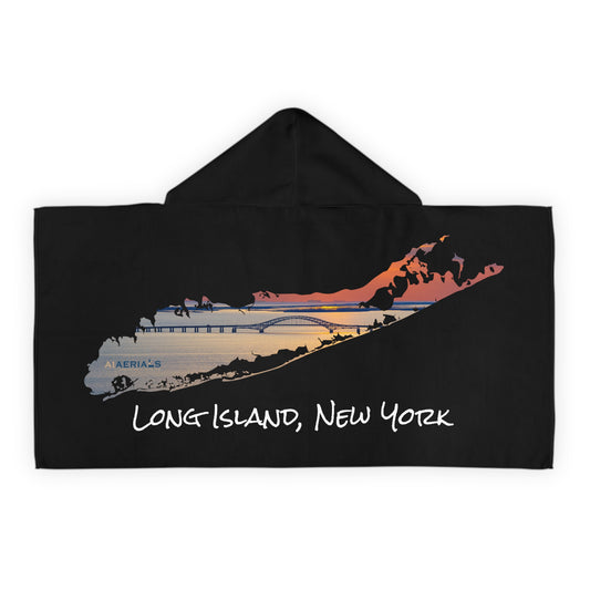 Youth Hooded Towel Black - Great South Bay Bridge