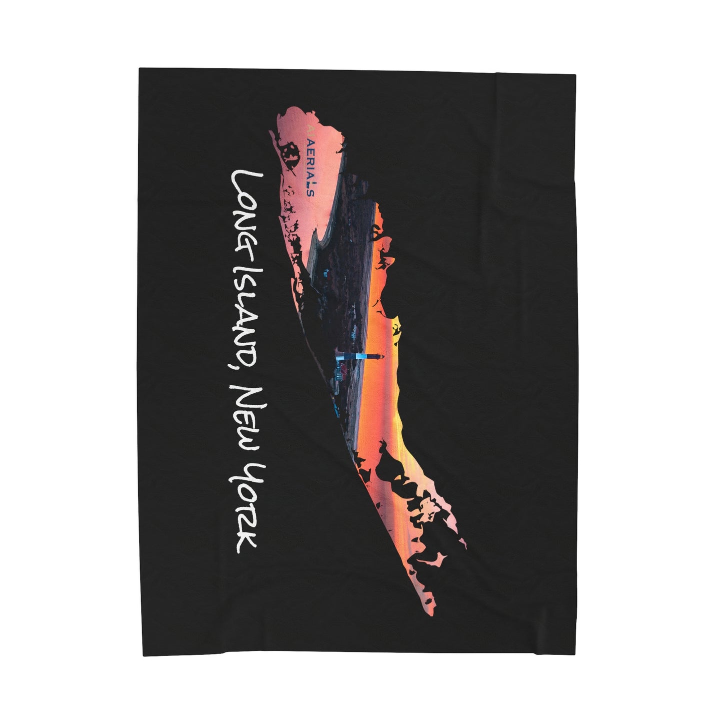 Velveteen Plush Blanket Black (2 sizes) - Fire Island Lighthouse