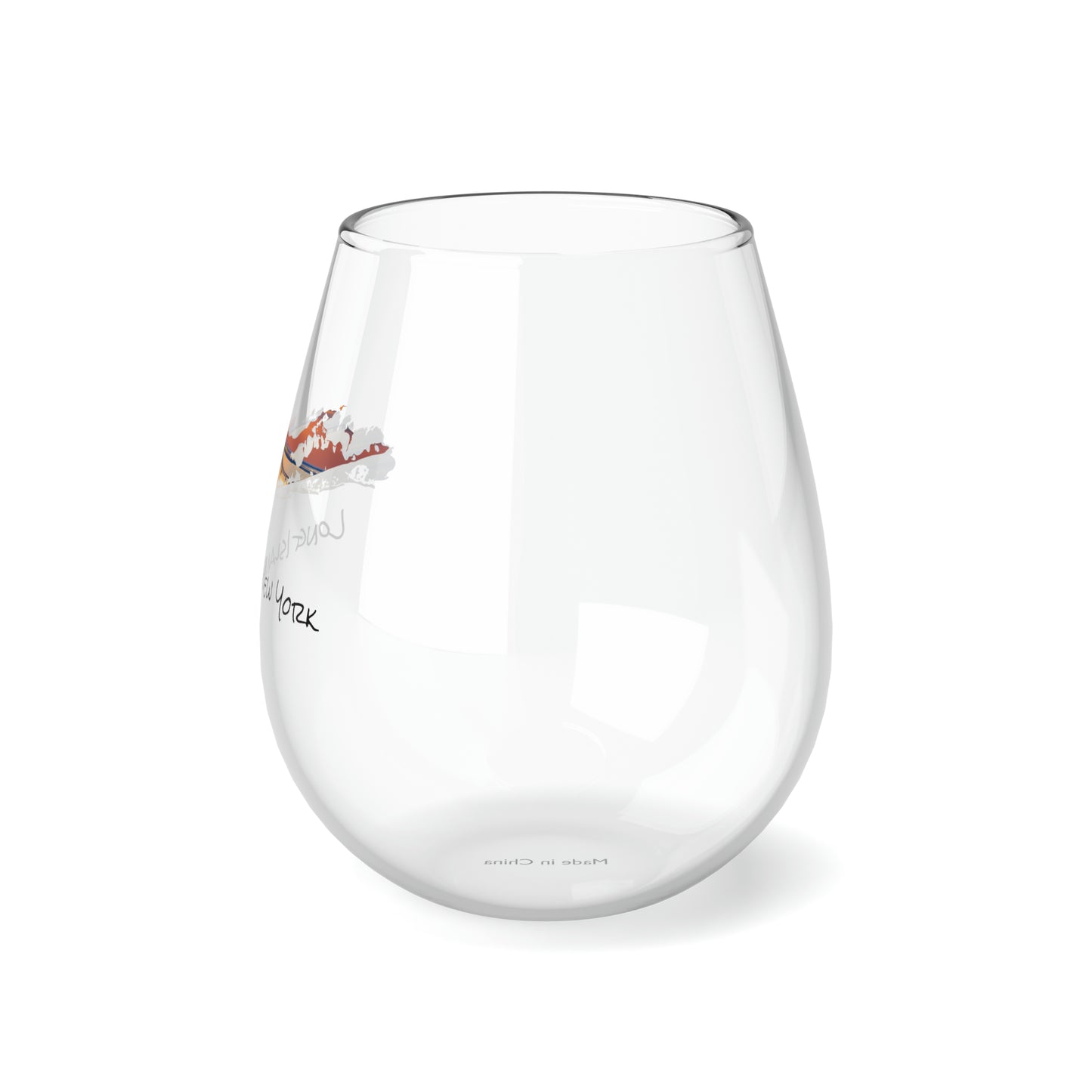 Stemless Wine Glass, 11.75oz - Great South Bay Bridge