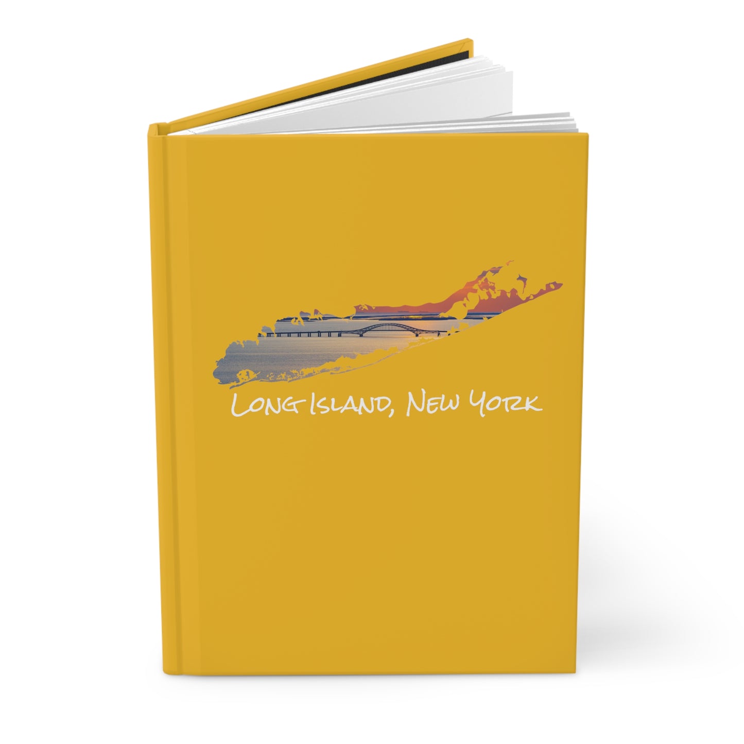 Hardcover Journal Matte Yellow - Great South Bay Bridge