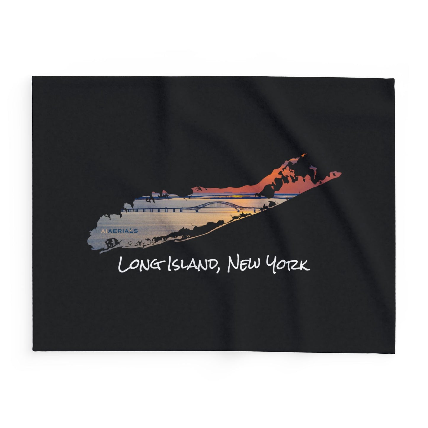 Arctic Fleece Blanket Black (3 Sizes) - Great South Bay Bridge