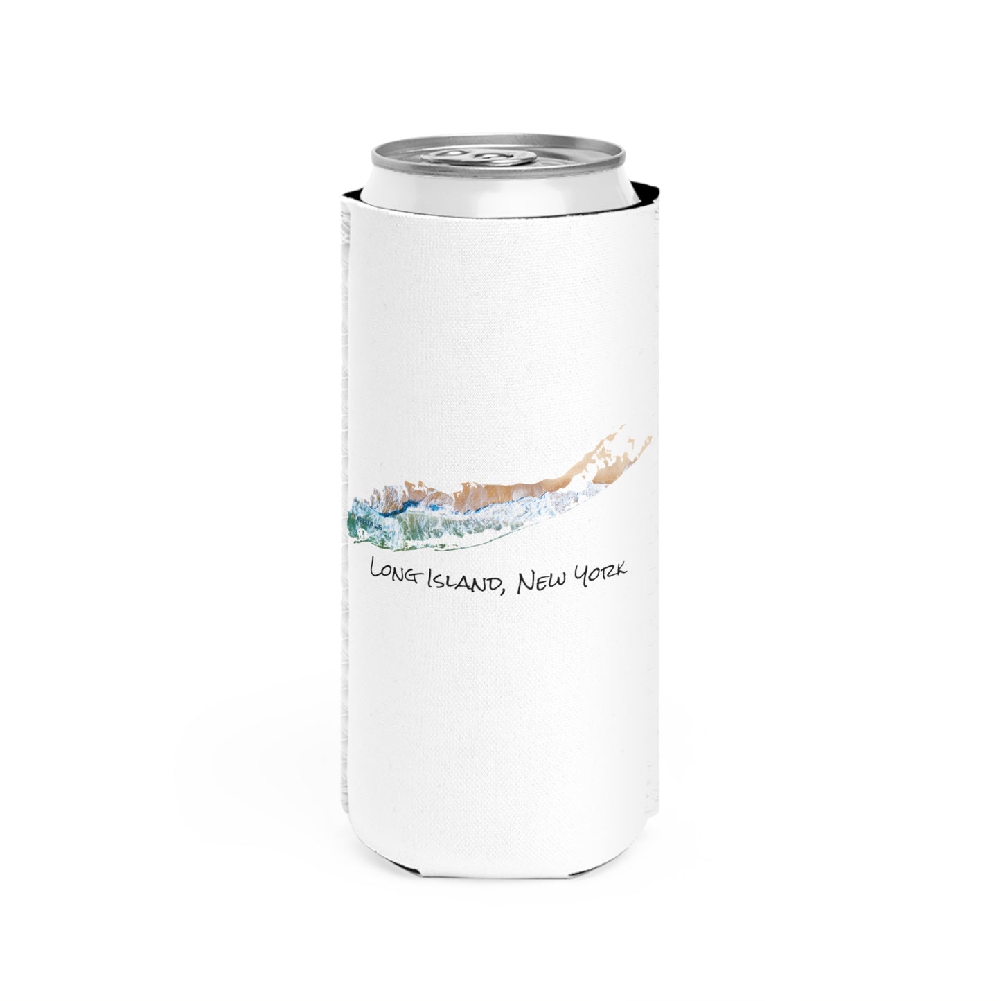 Slim Can Cooler White - Sand & Sea