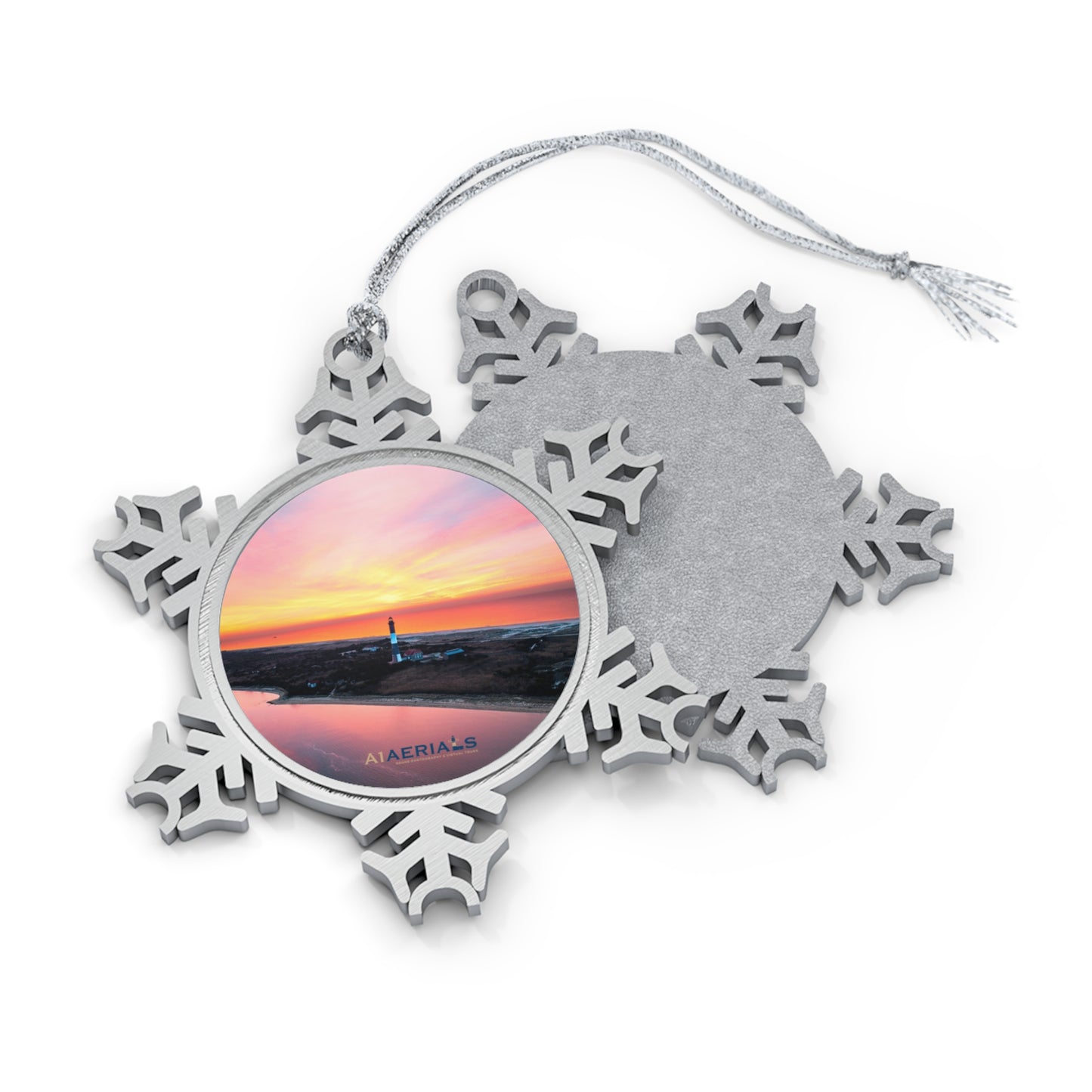 Pewter Snowflake Ornament - Fire Island Lighthouse