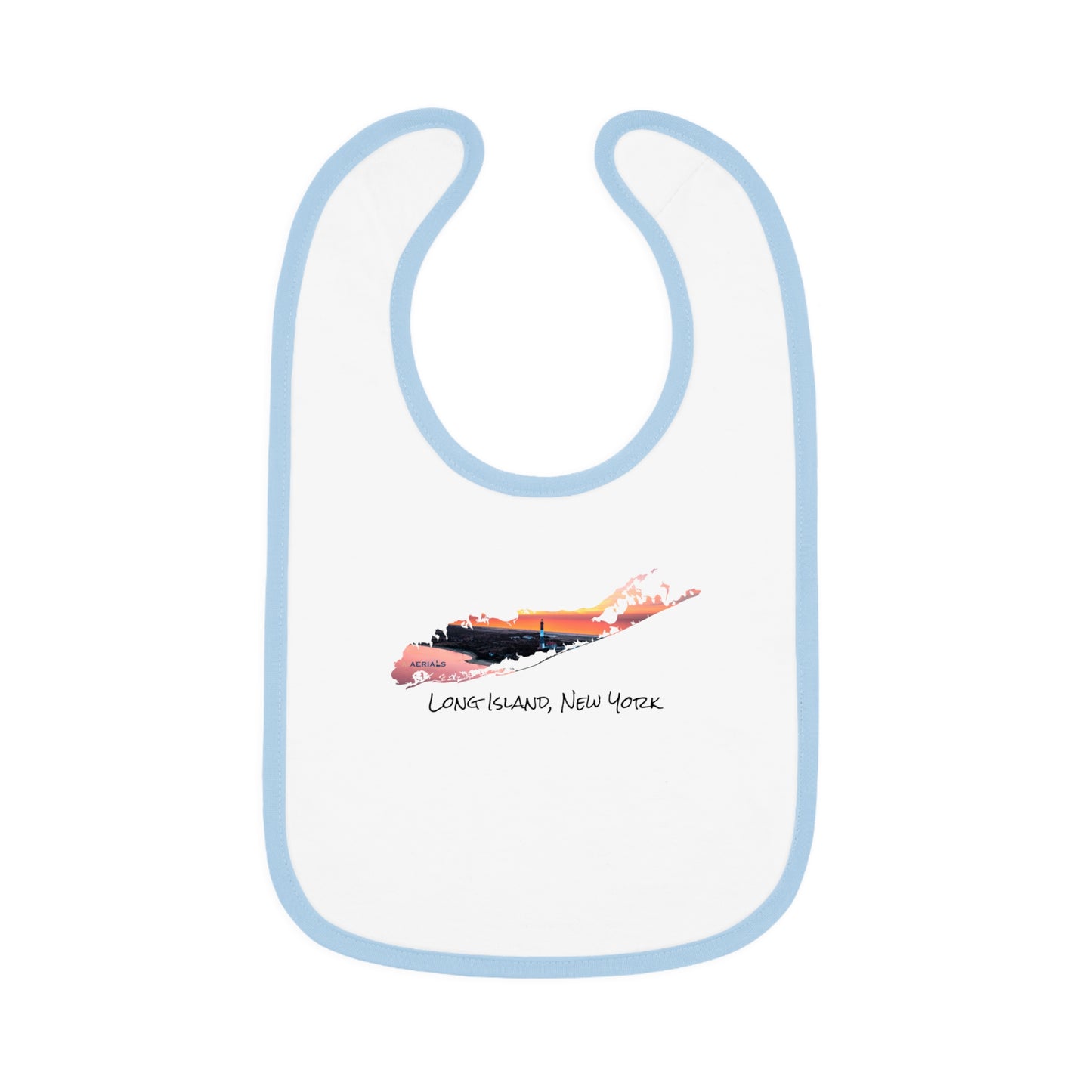 Baby Contrast Trim Jersey Bib - Fire Island Lighthouse