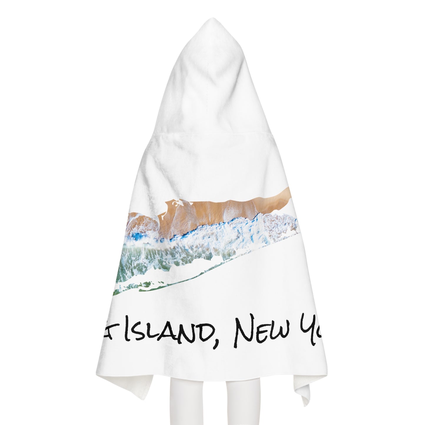 Youth Hooded Towel White - Sand & Sea