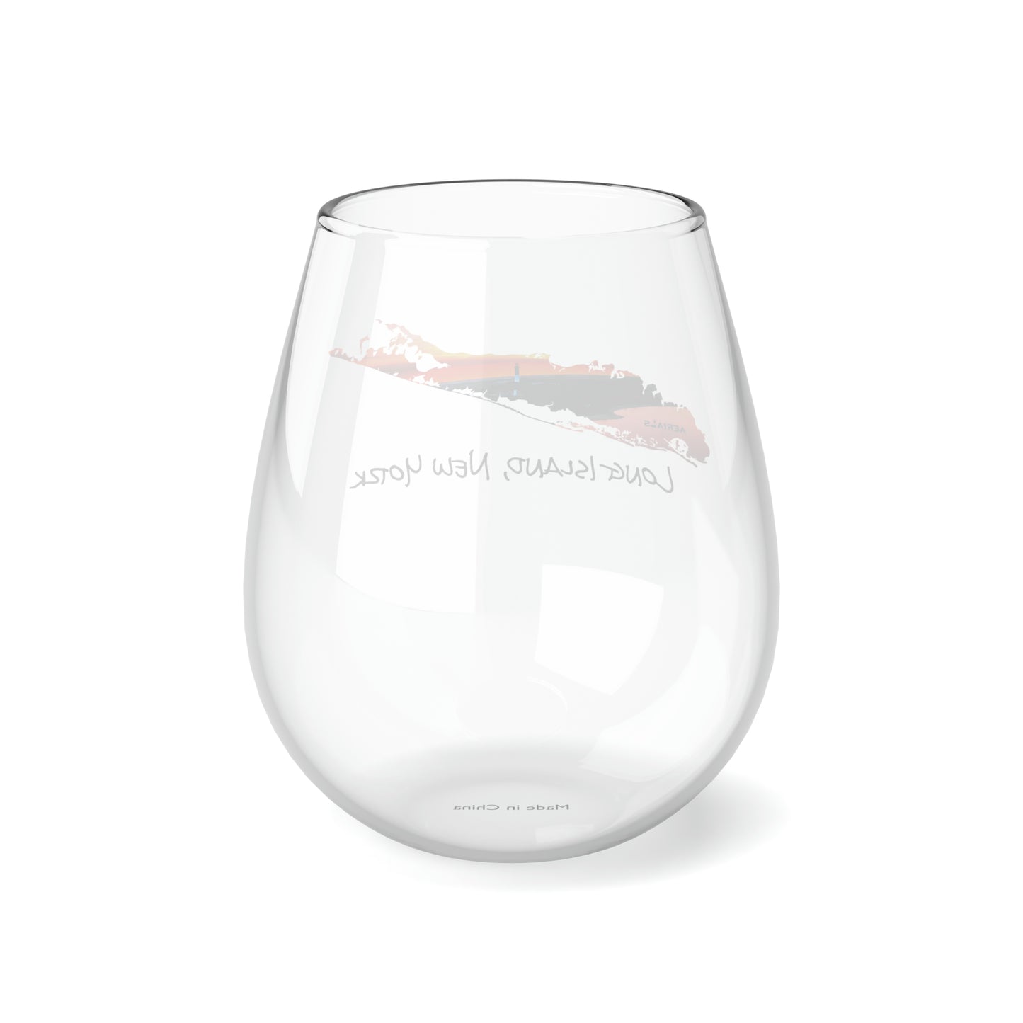 Stemless Wine Glass, 11.75oz - Fire Island Lighthouse