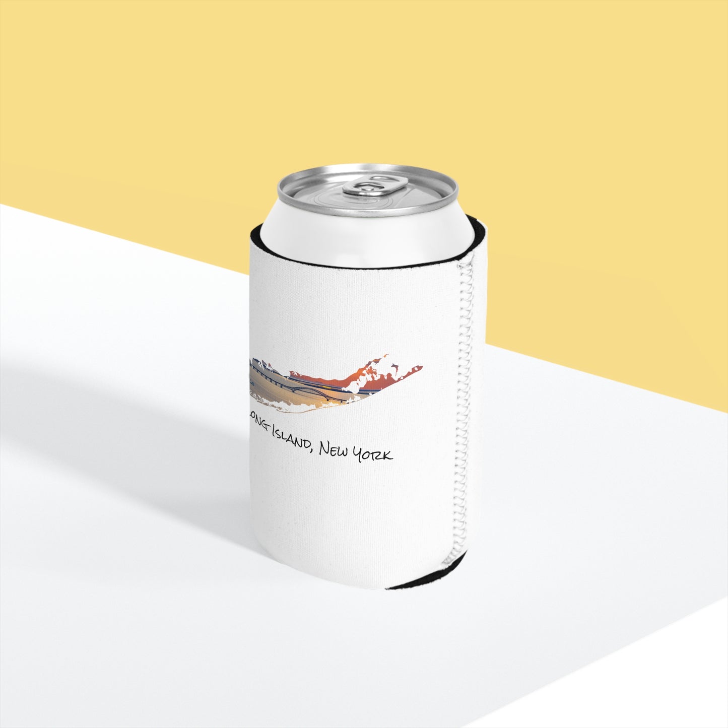 Can Cooler Sleeve White - Great South Bay Bridge