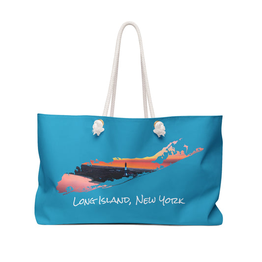 Weekender Rope Bag Turquoise - Fire Island Lighthouse