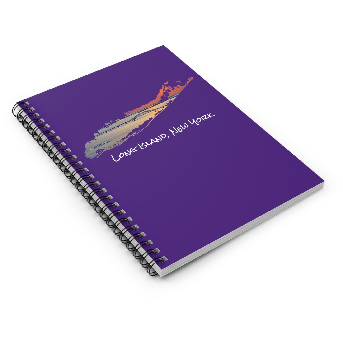 Spiral Notebook Purple - Great South Bay Bridge