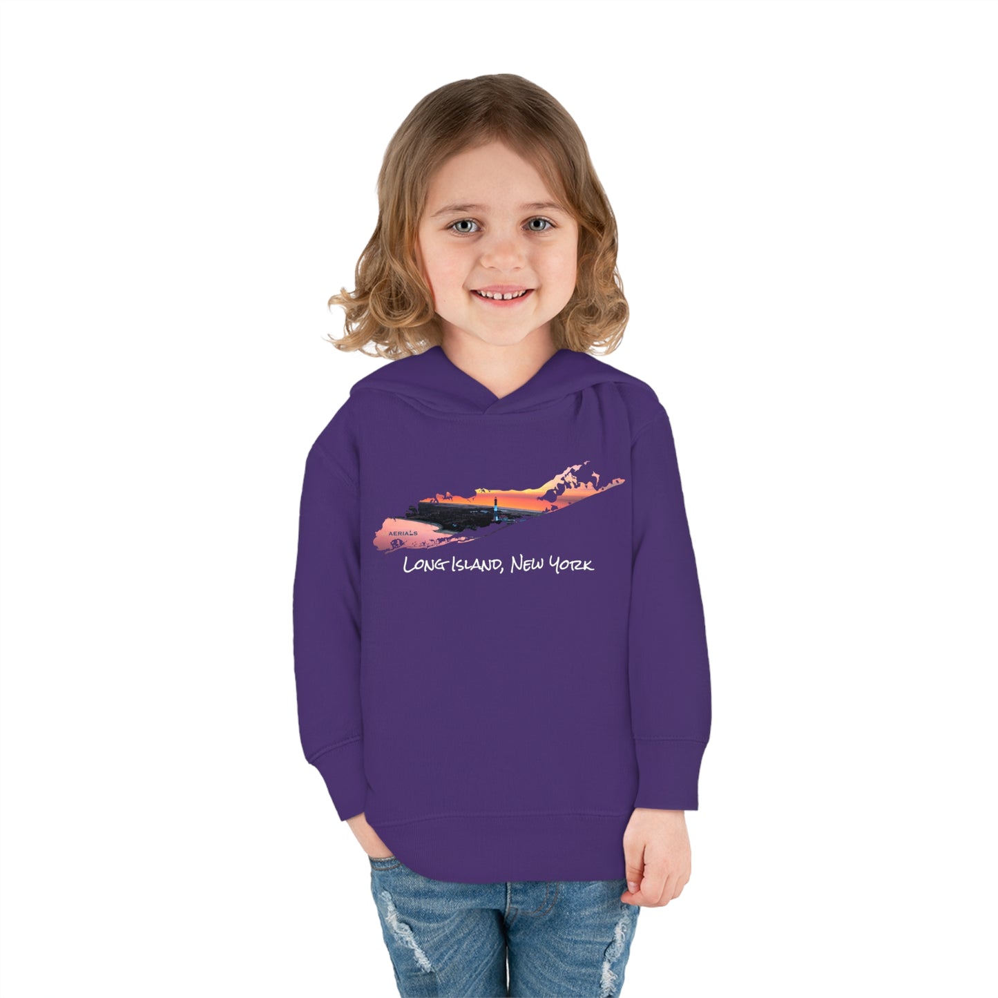 Toddler Pullover Fleece Hoodie - Fire Island Lighthouse