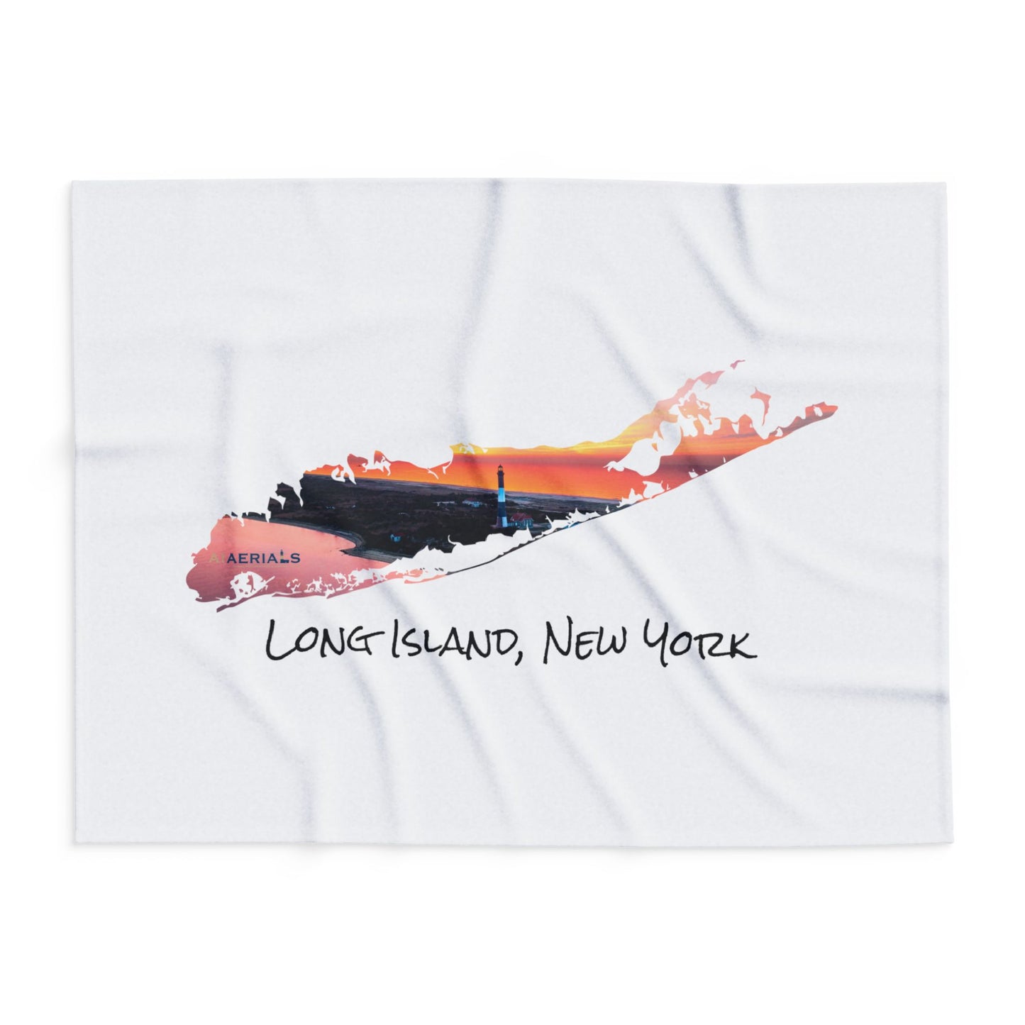 Arctic Fleece Blanket White (3 Sizes) - Fire Island Lighthouse