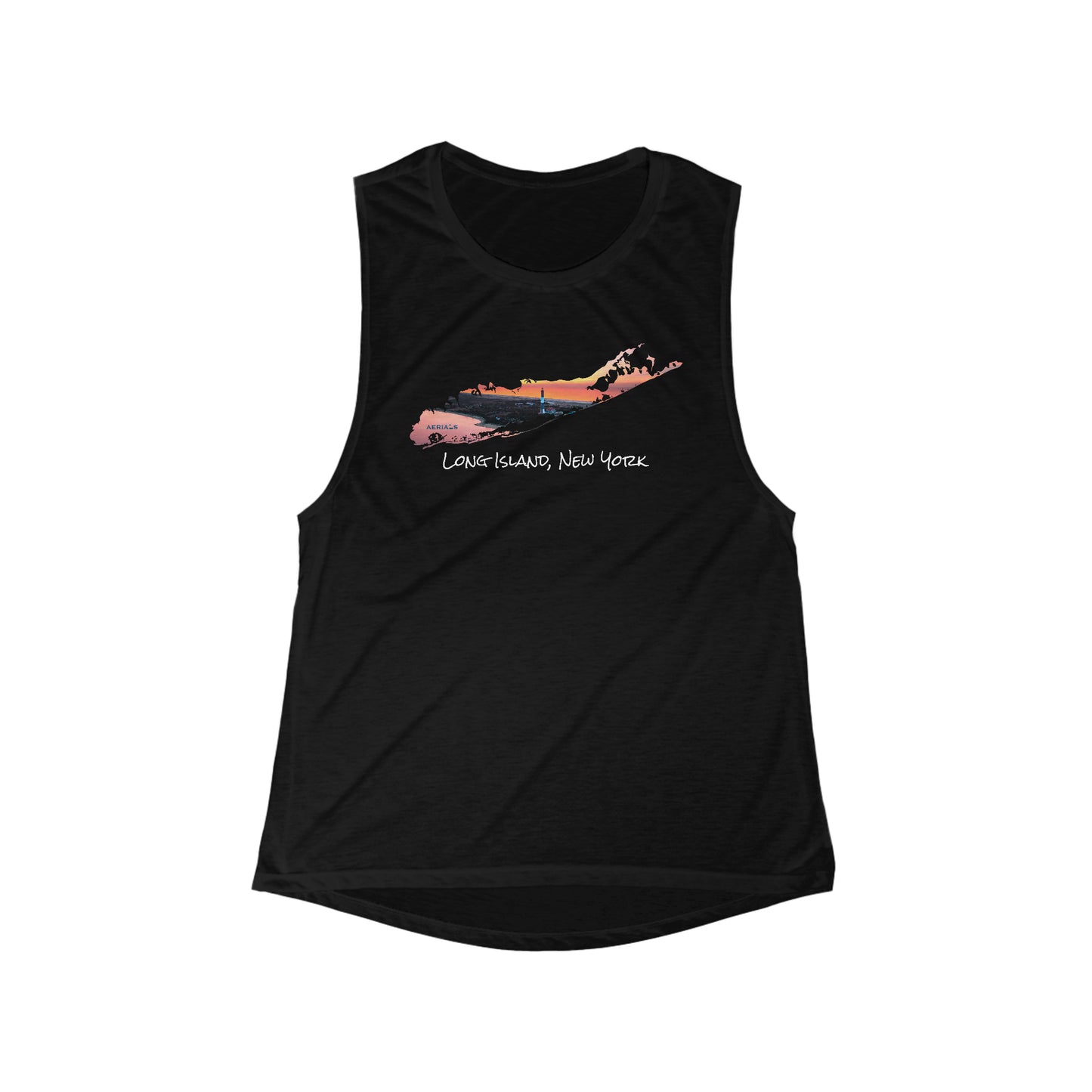 Women's Flowy Scoop Muscle Tank - Fire Island Lighthouse