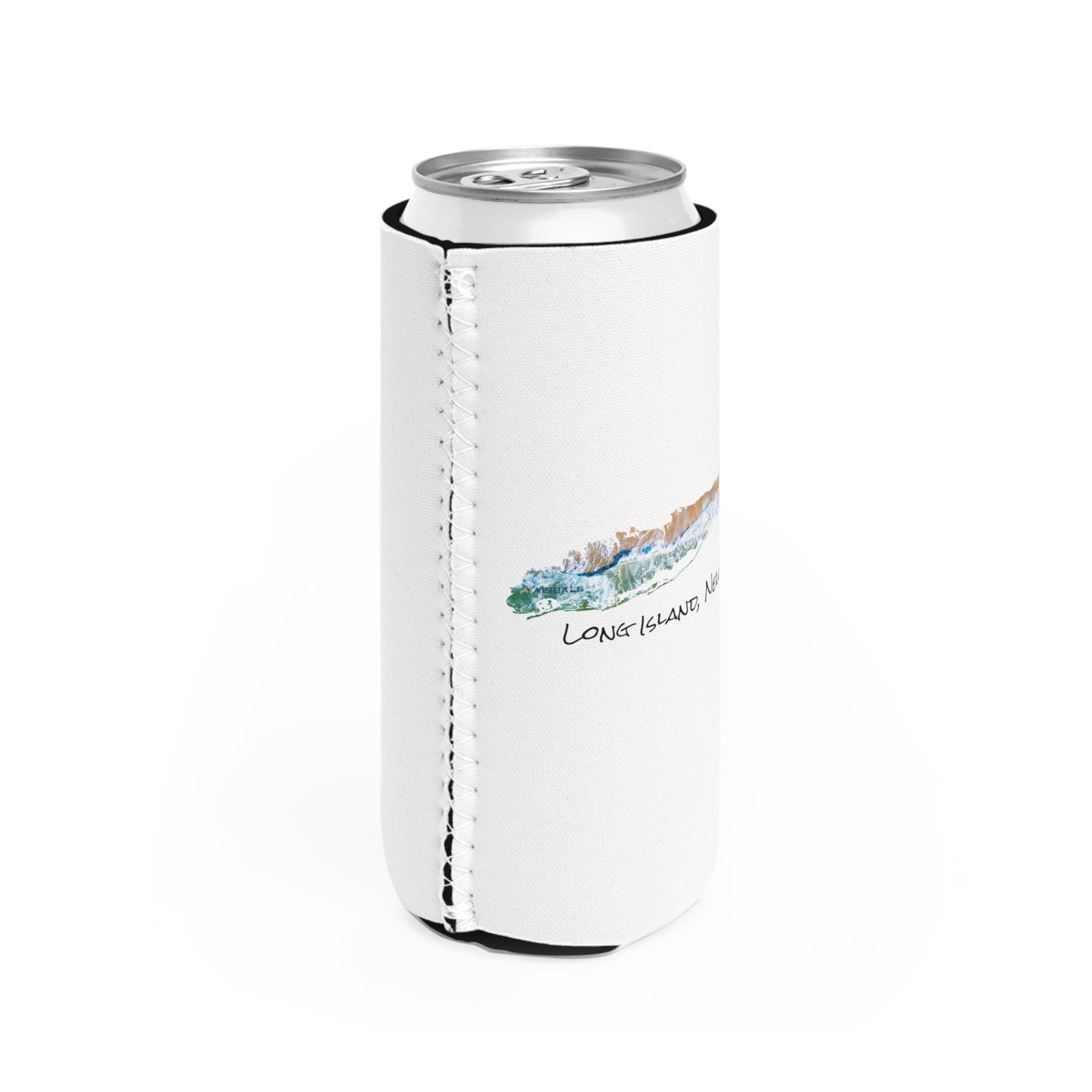 Slim Can Cooler White - Sand & Sea