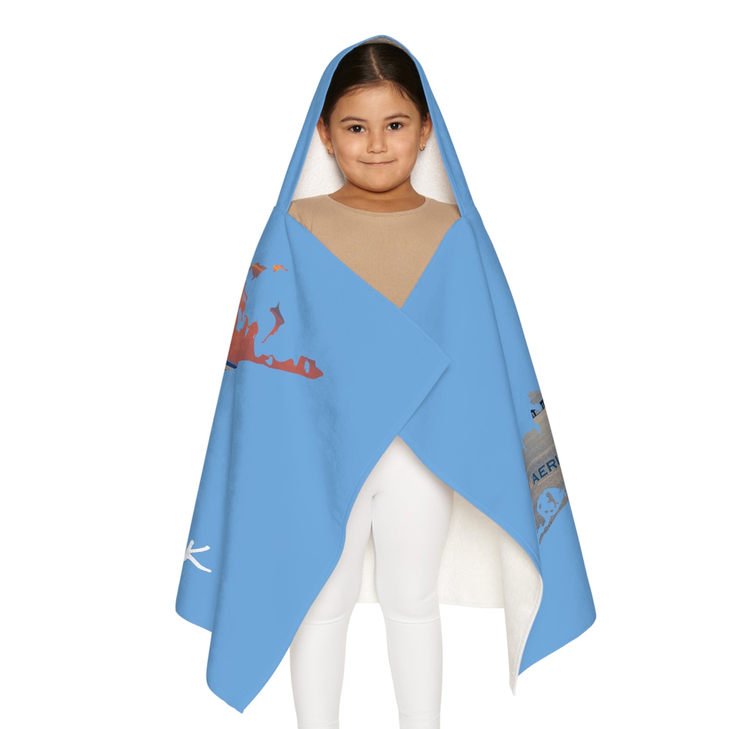 Youth Hooded Towel Blue - Great South Bay Bridge
